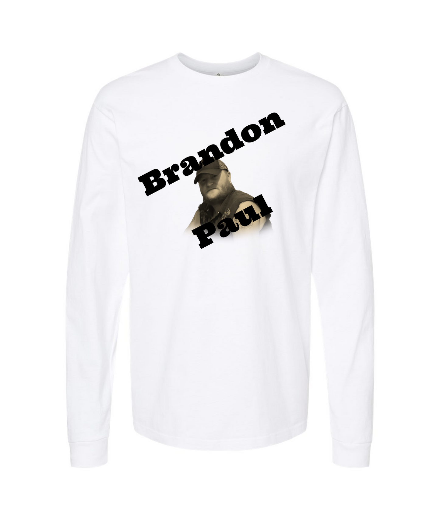 Brandon Paul - Logo - White Long Sleeve T