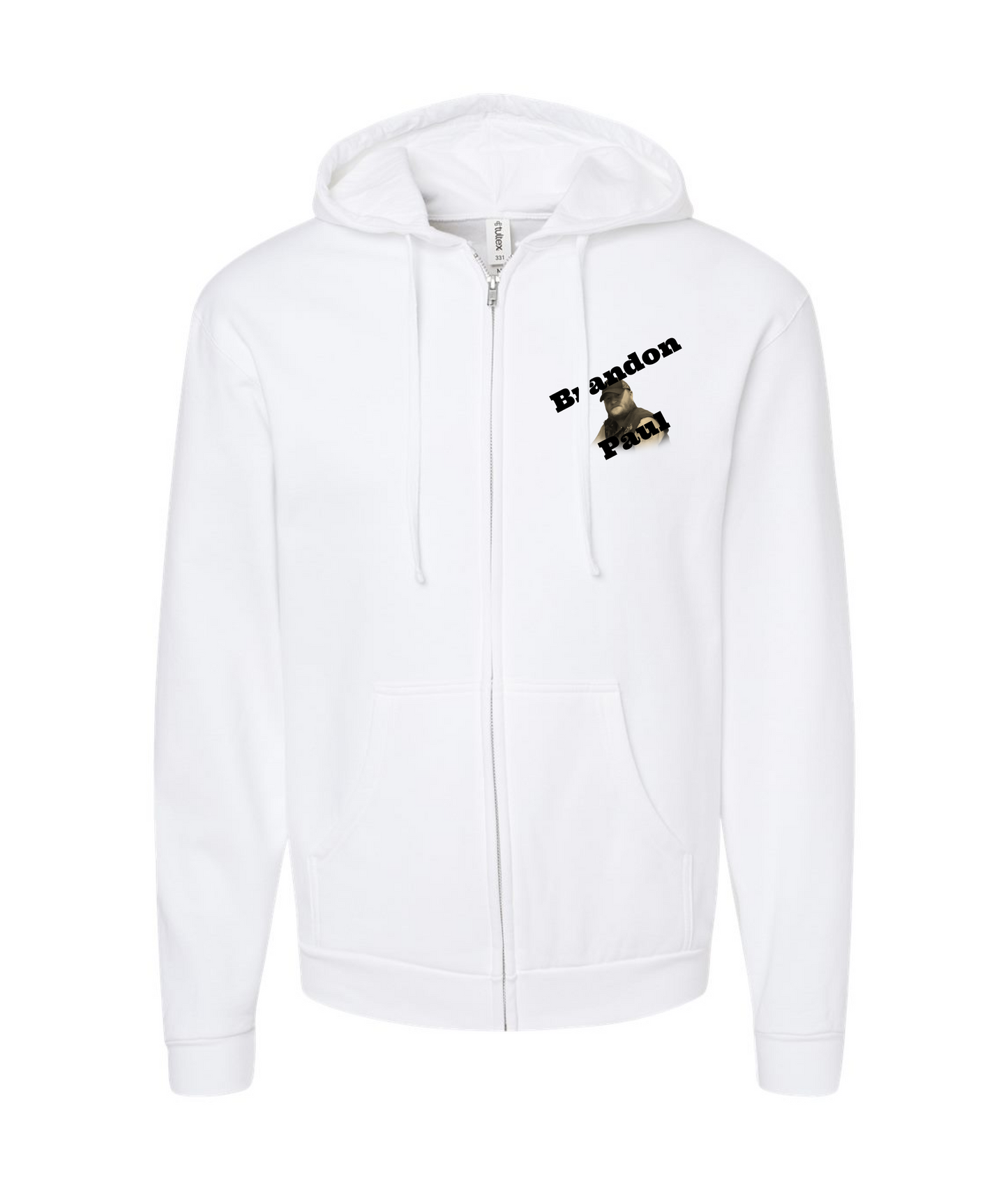Brandon Paul - Logo - White Zip Hoodie