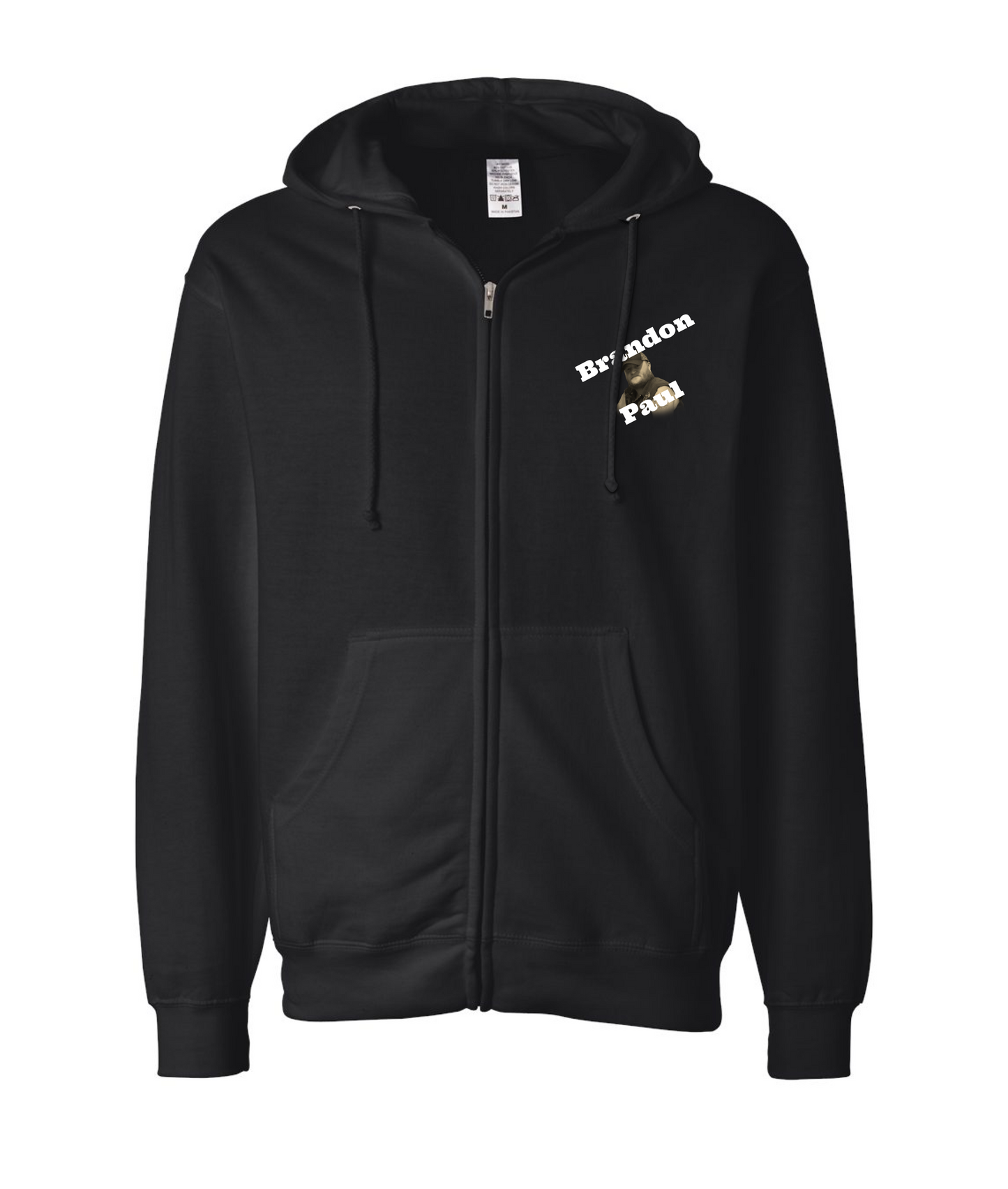 Brandon Paul - Logo - Black Zip Hoodie