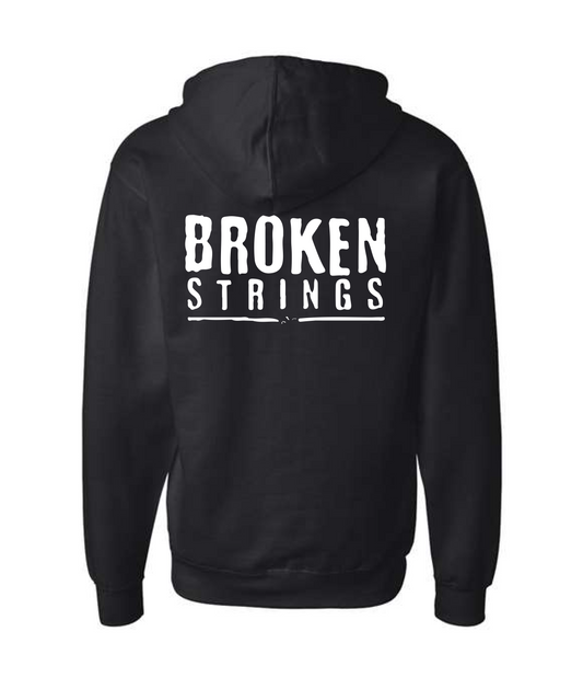 V-BRSTOP - BROKEN STRINGS - Black Zip Up Hoodie