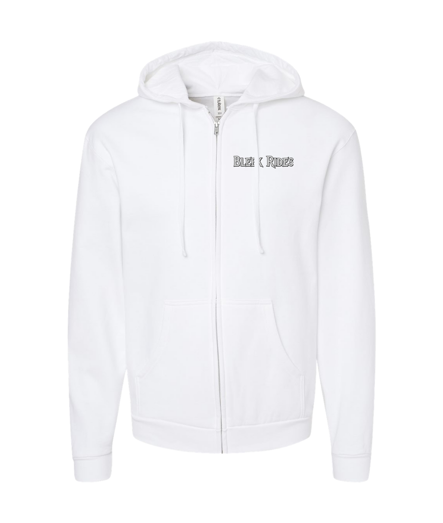 Bleekrides - BR Logo - White Zip Up Hoodie