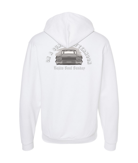 Bajito Soul Productions - SUNDAY AFTERNOON - White Zip Up Hoodie