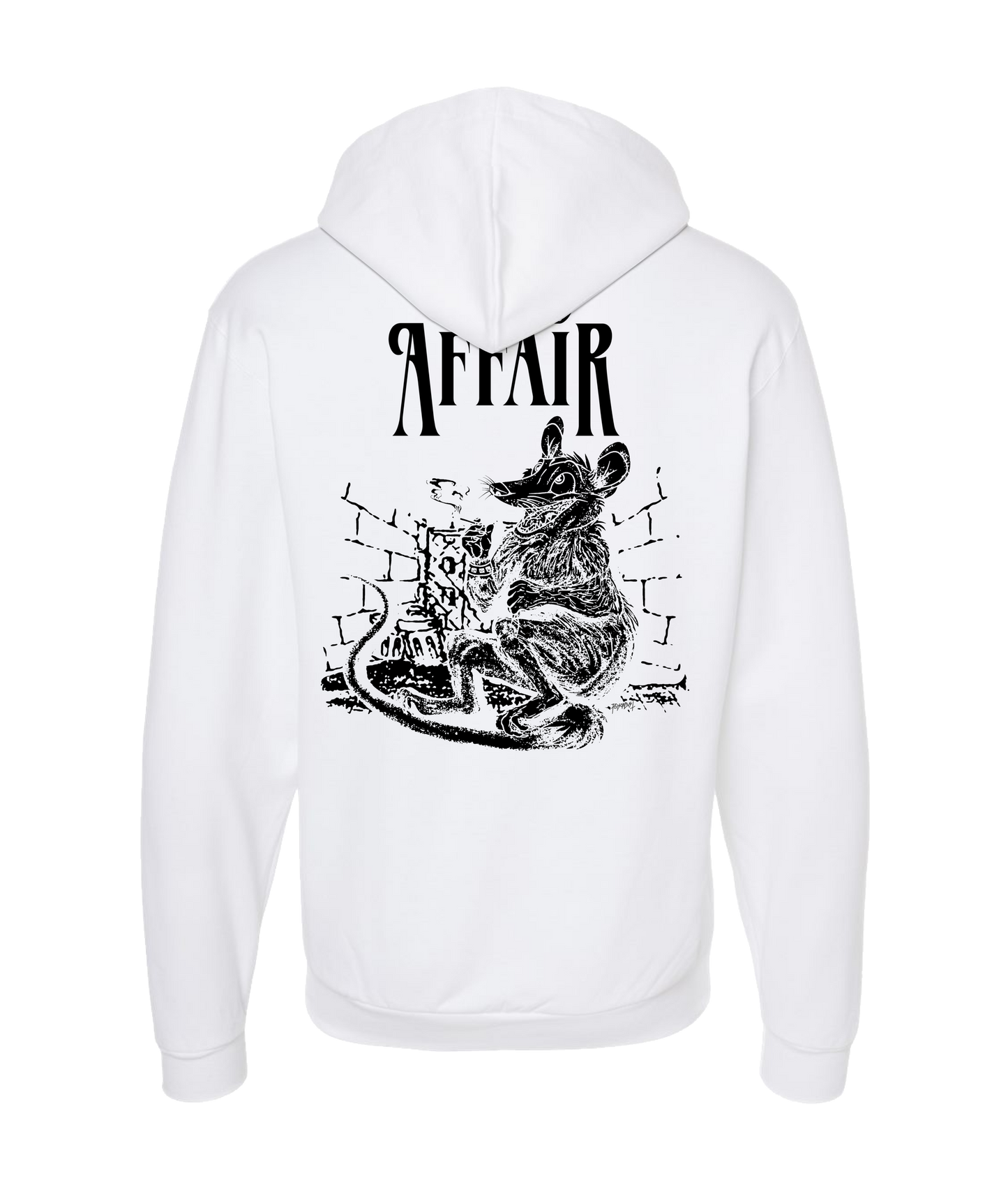 Caged Affair - Rat - White Zip Up Hoodie