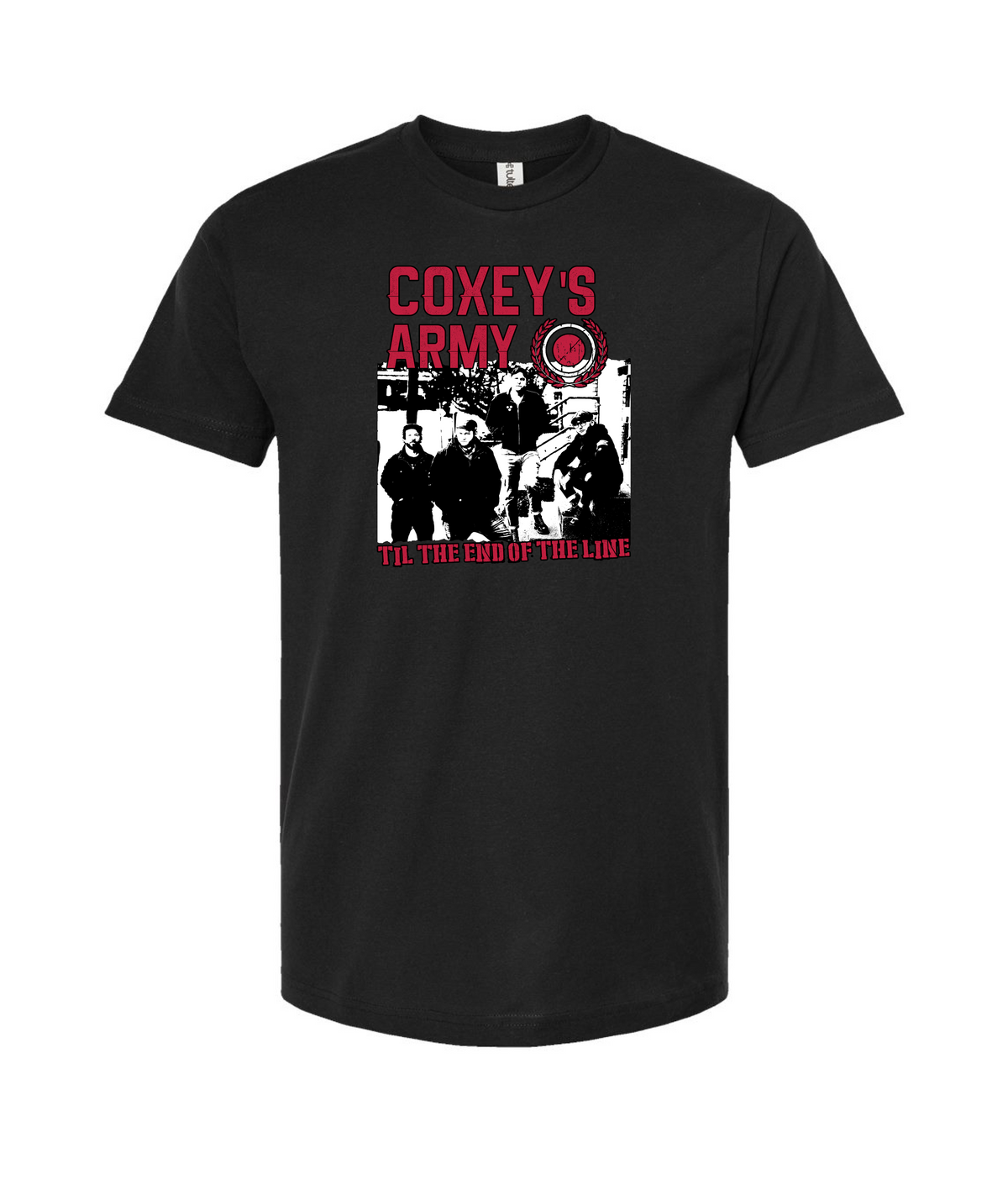 The Coxey's Army Virtual Merch Table - Til The End Of The Line - Black T-Shirt