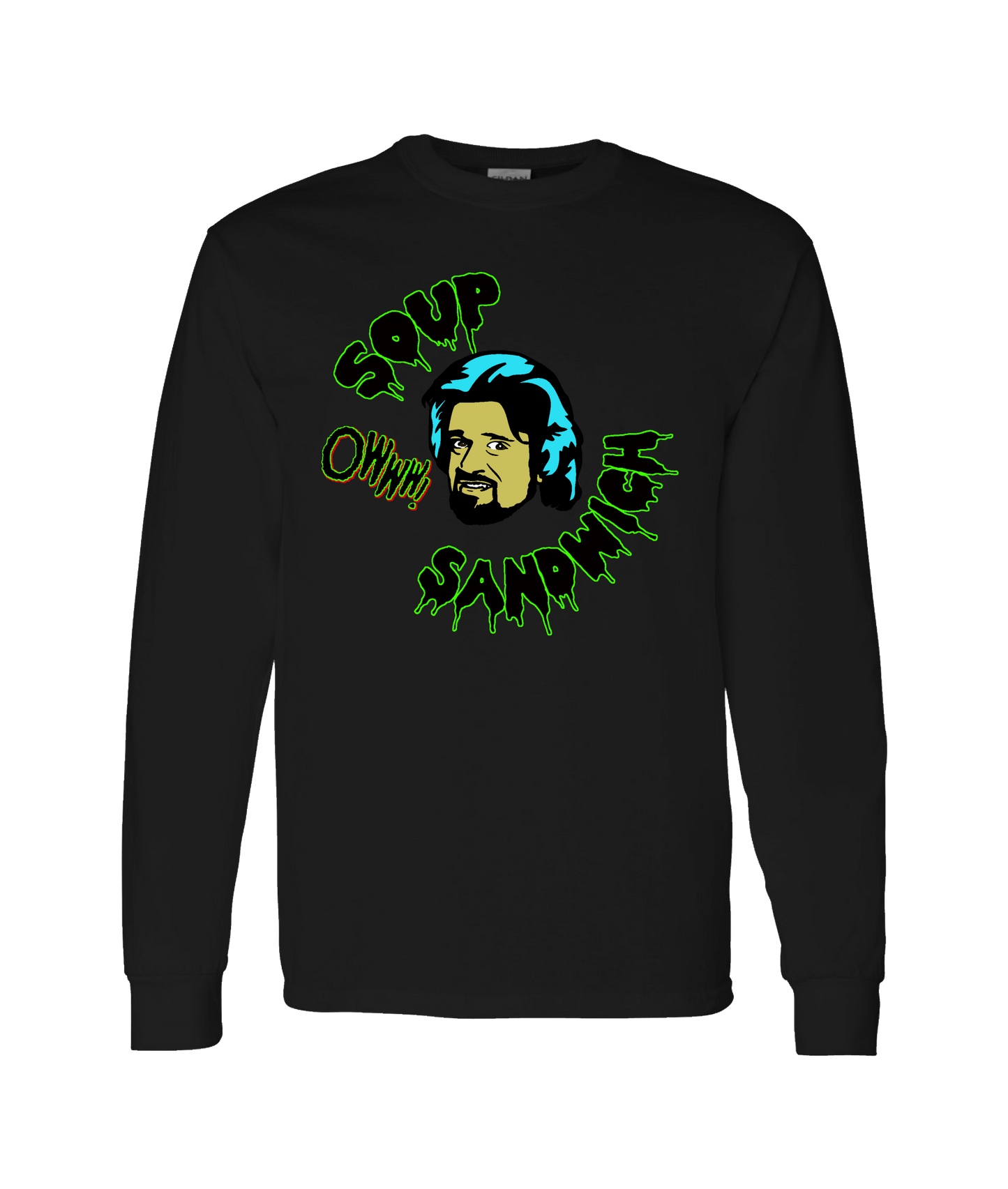 V-CCRTOP - Wolf Sandwich - Black Long Sleeve T