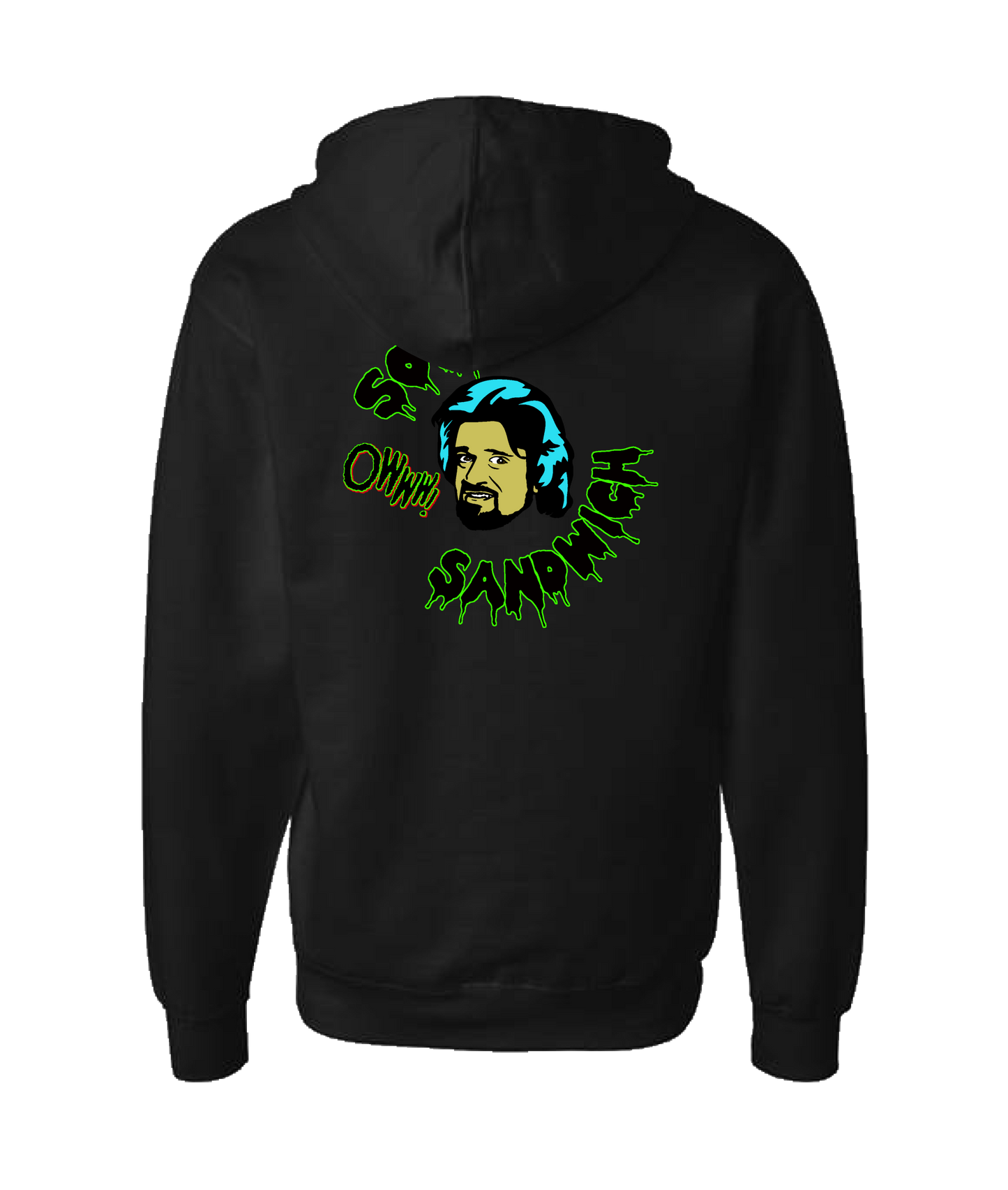 V-CCRTOP - Wolf Sandwich - Black Zip Up Hoodie