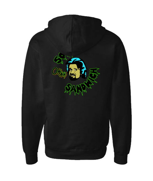 V-CCRTOP - Wolf Sandwich - Black Zip Up Hoodie