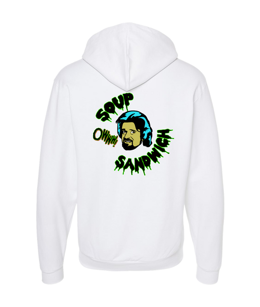 V-CCRTOP - Wolf Sandwich - White Zip Up Hoodie