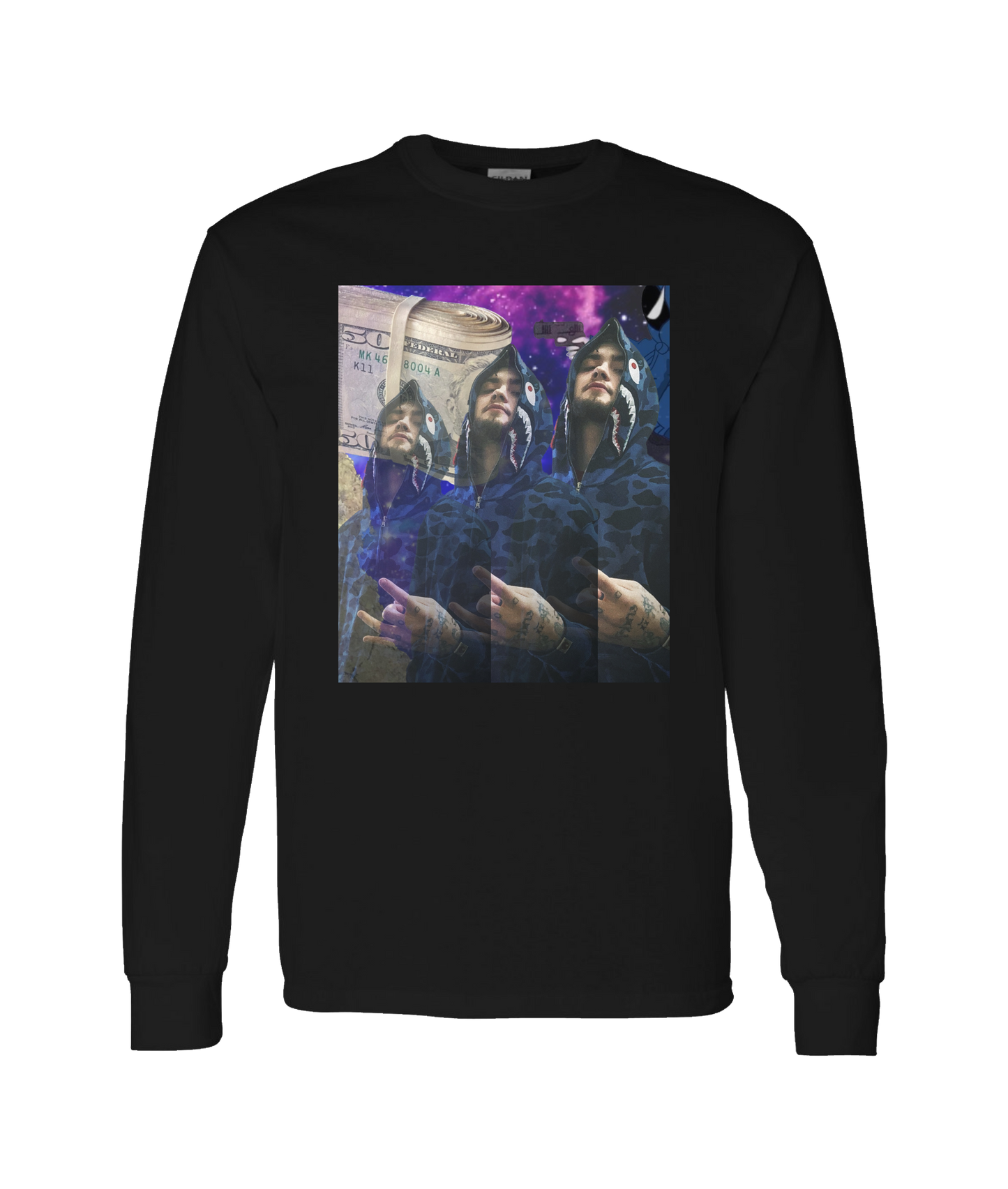 Clokey Da $mokey - DESIGN 1 - Black Long Sleeve T