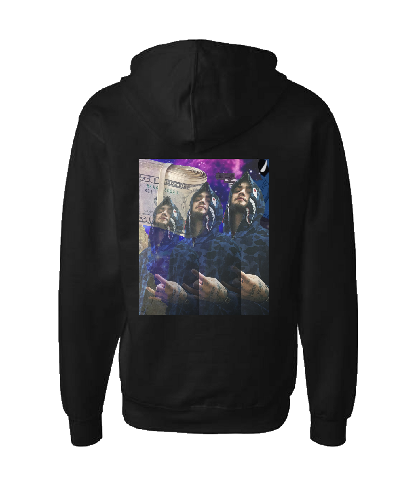 Clokey Da $mokey - DESIGN 1 - Black Zip Up Hoodie