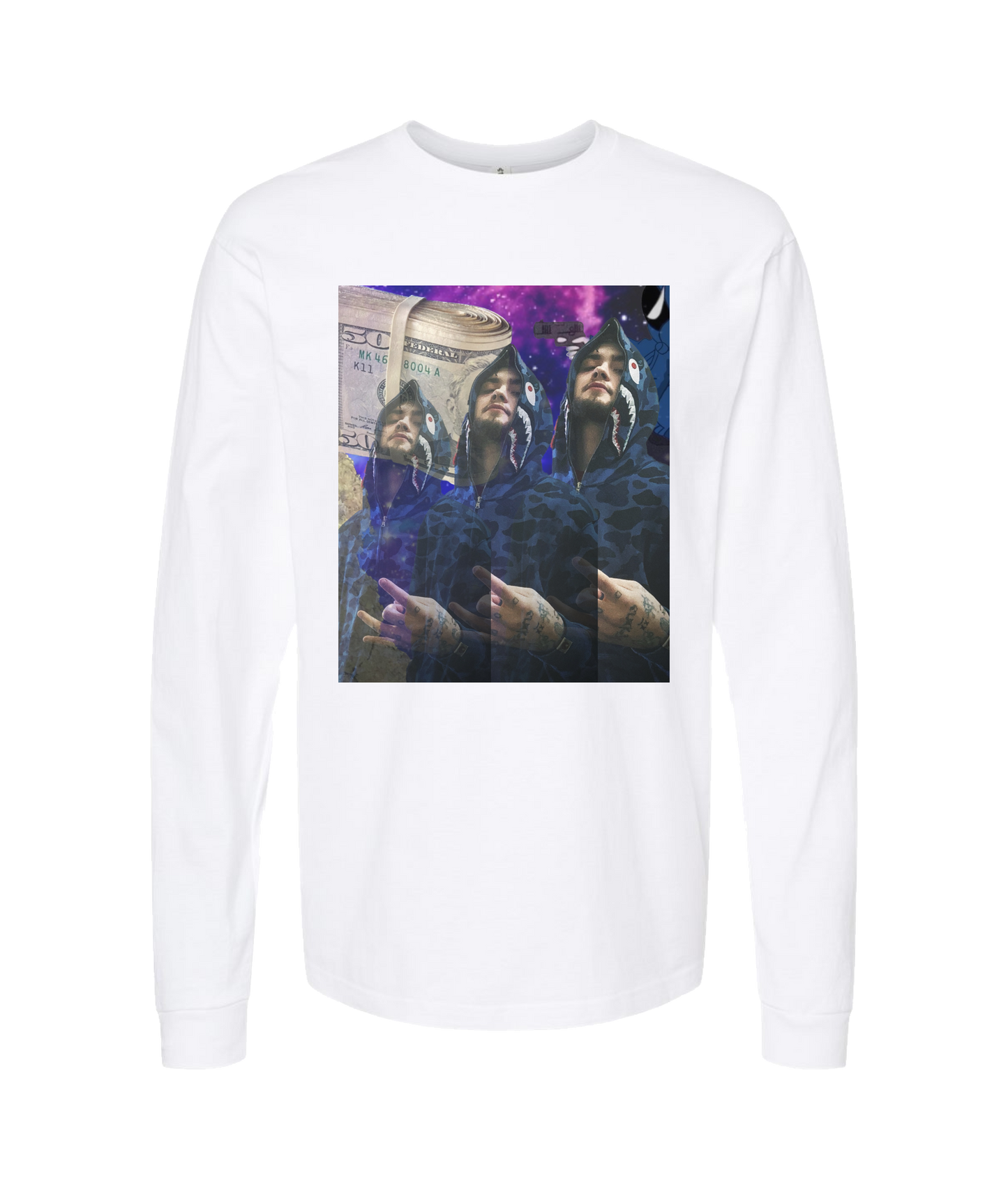 Clokey Da $mokey - DESIGN 1 - White Long Sleeve T