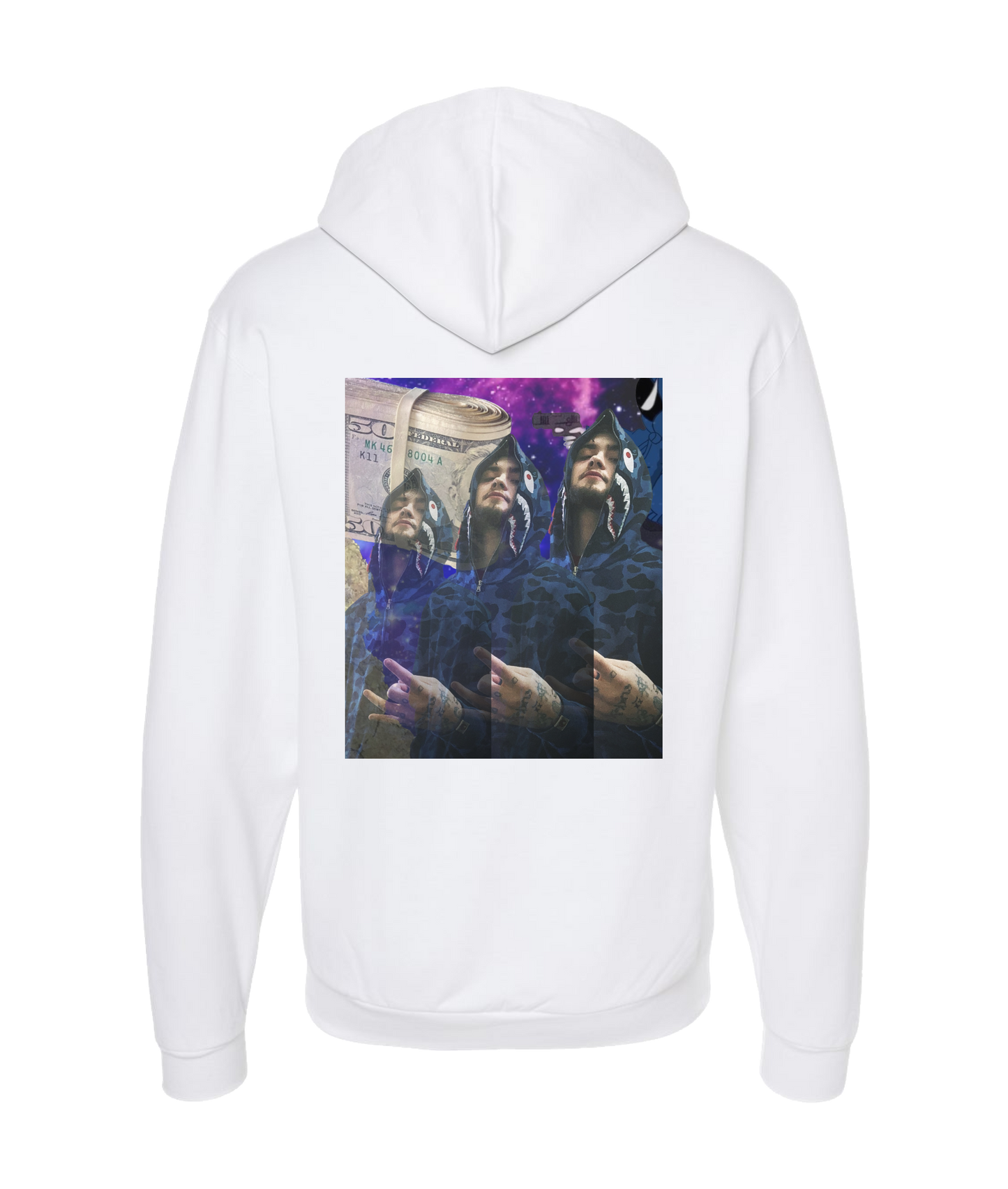 Clokey Da $mokey - DESIGN 1 - White Zip Up Hoodie