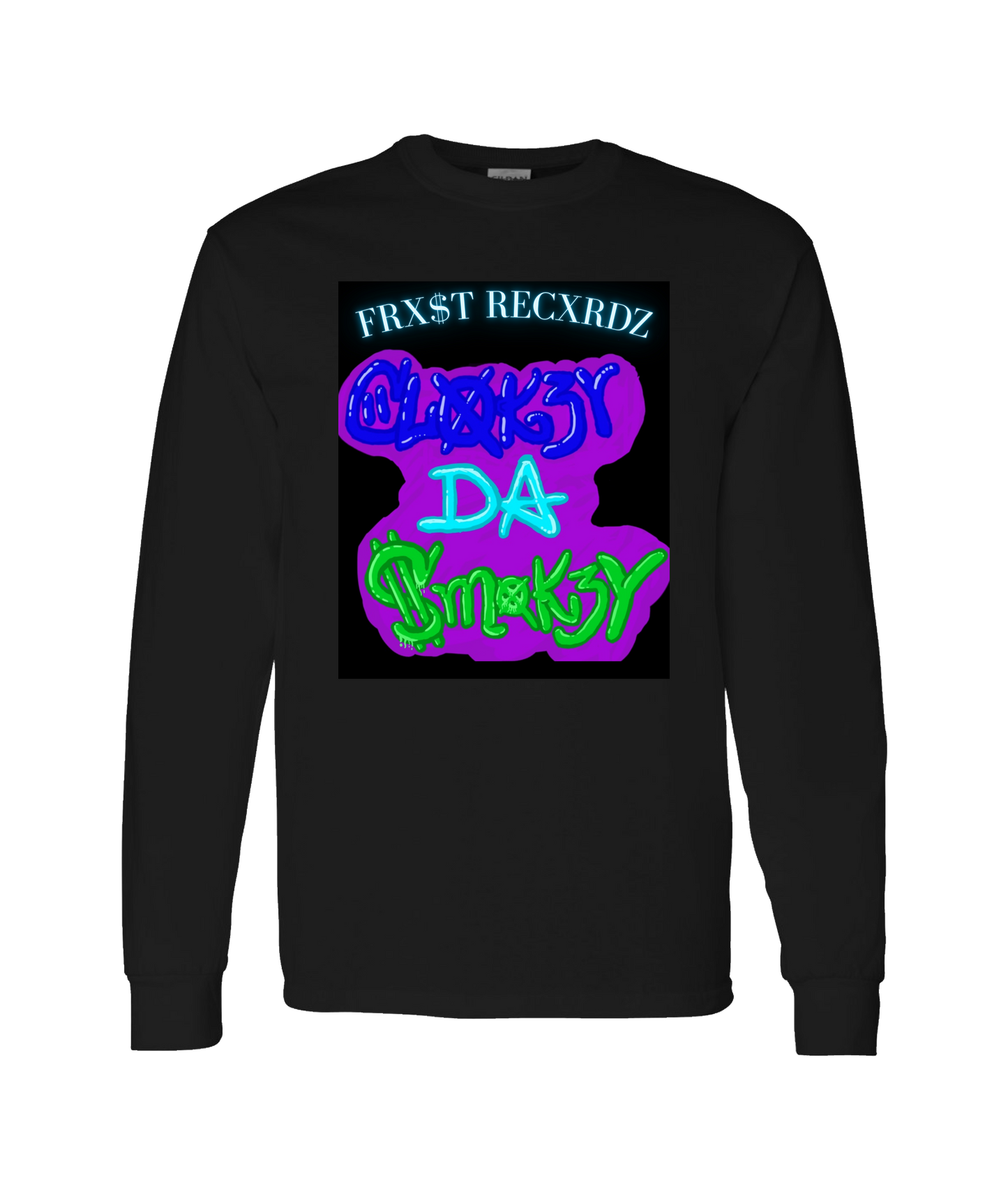Clokey Da $mokey - DESIGN 2 - Black Long Sleeve T