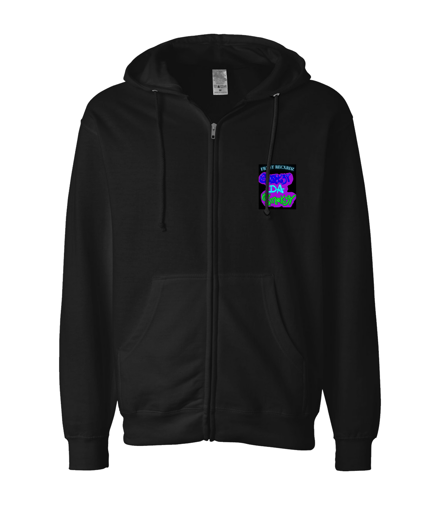 Clokey Da $mokey - DESIGN 2 - Black Zip Up Hoodie