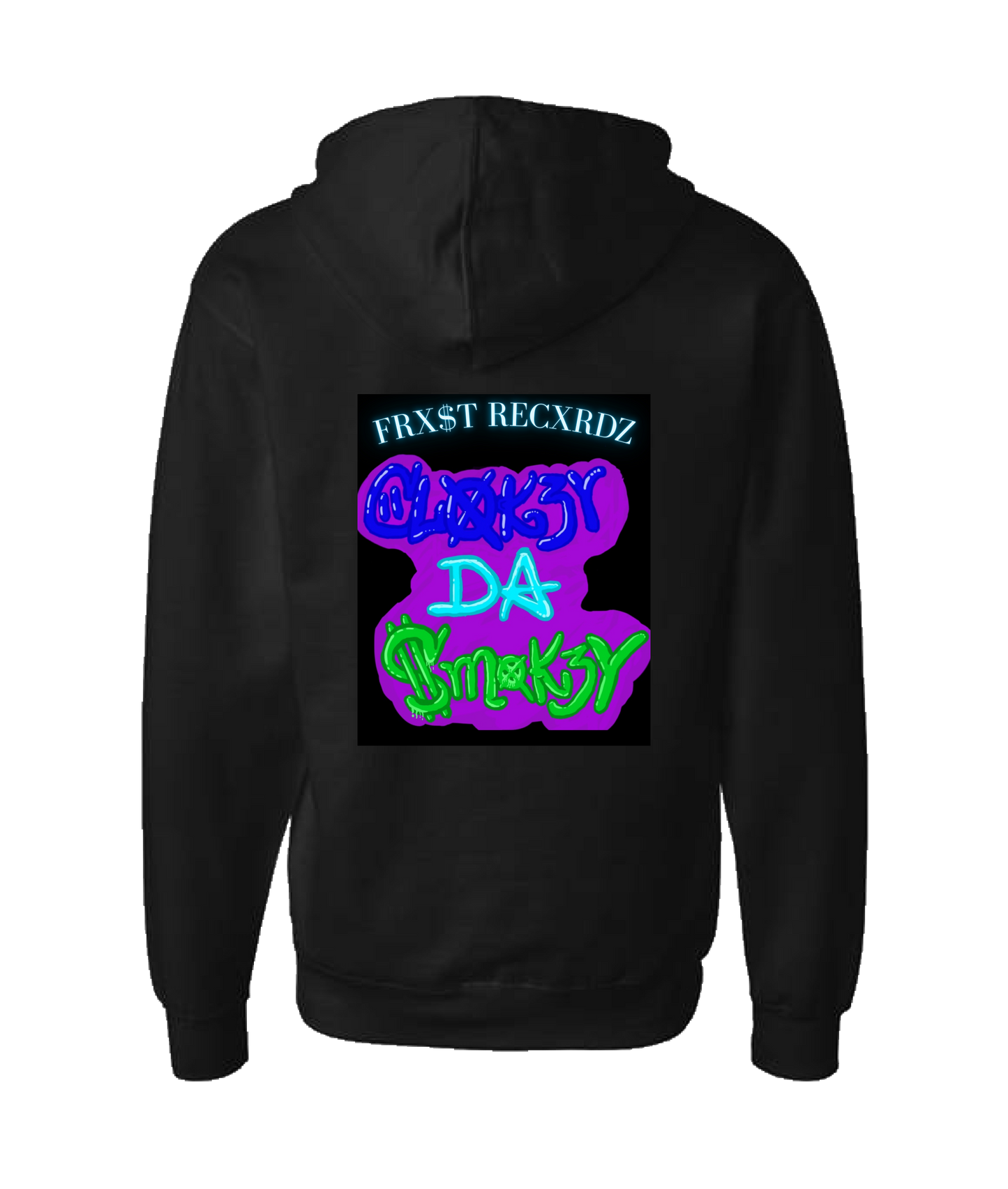 Clokey Da $mokey - DESIGN 2 - Black Zip Up Hoodie