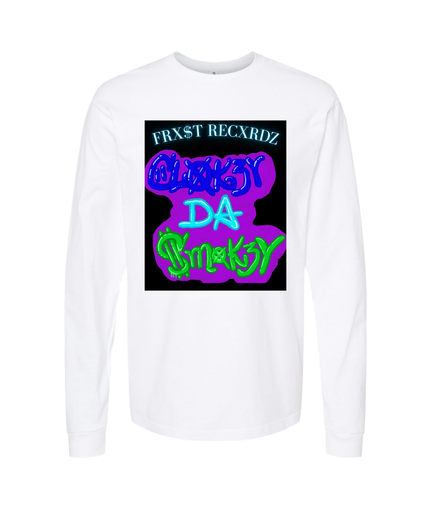 Clokey Da $mokey - DESIGN 2 - White Long Sleeve T