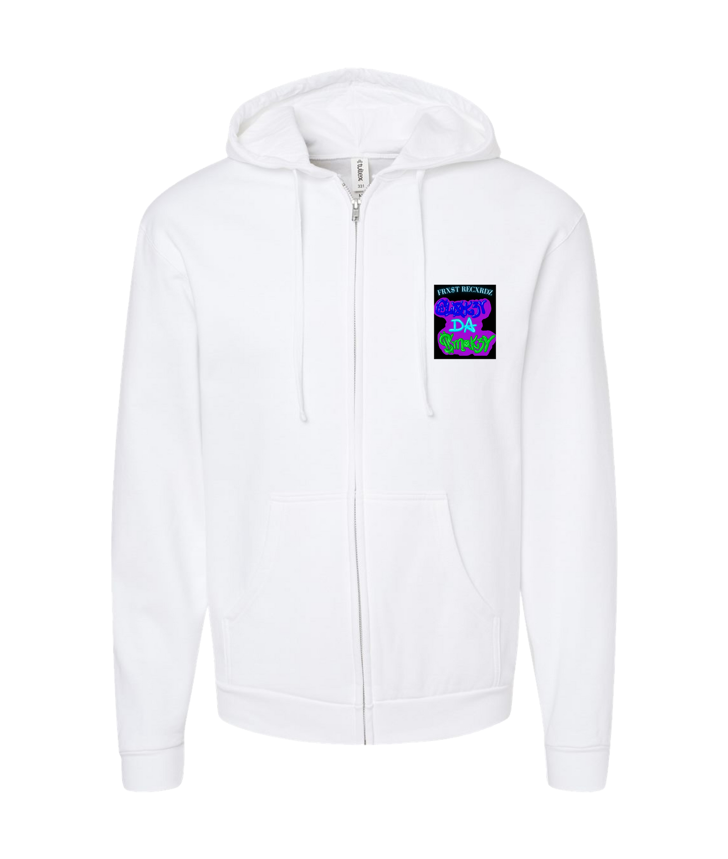 Clokey Da $mokey - DESIGN 2 - White Zip Up Hoodie