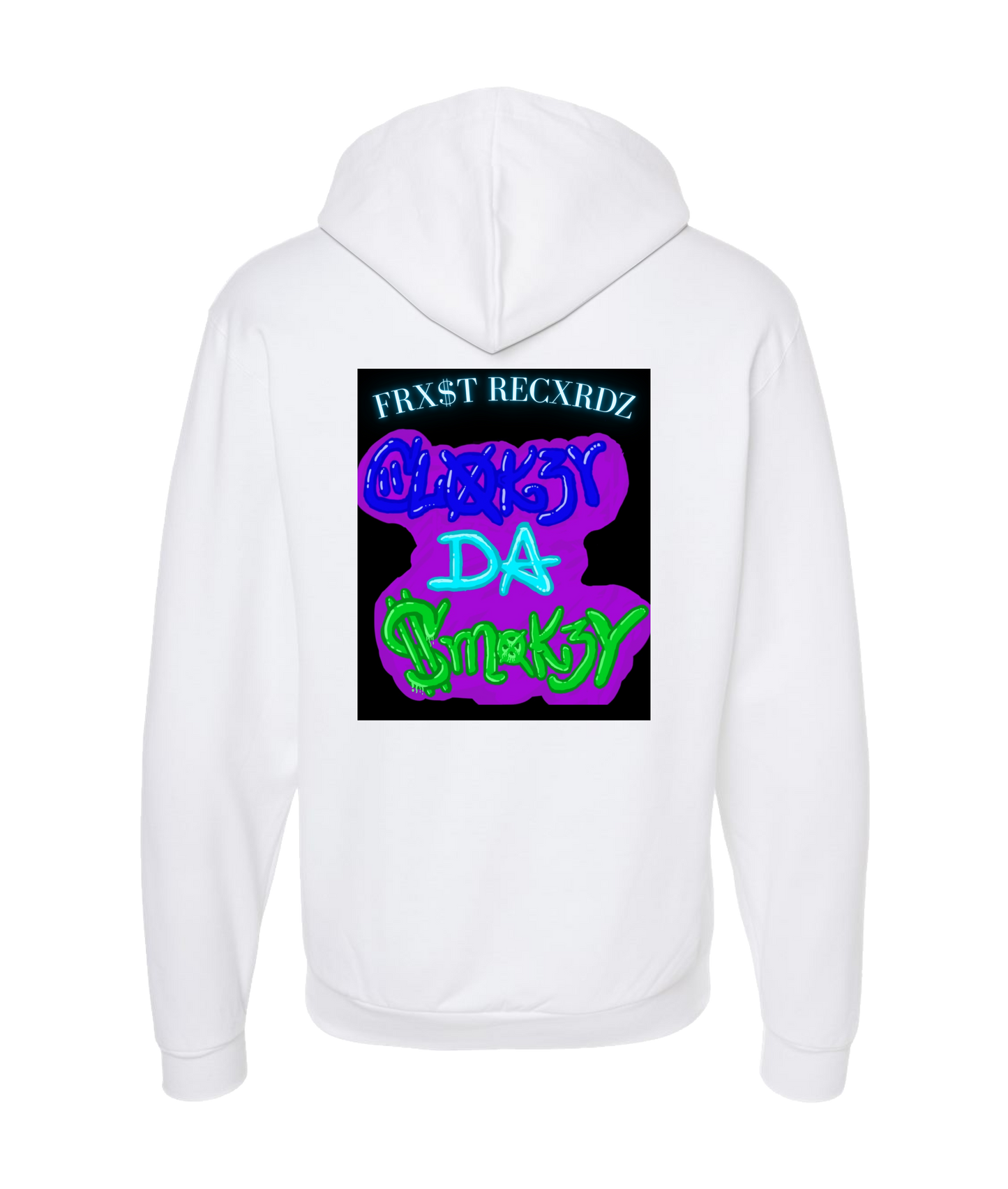 V-CDS - DESIGN 2 - White Zip Up Hoodie