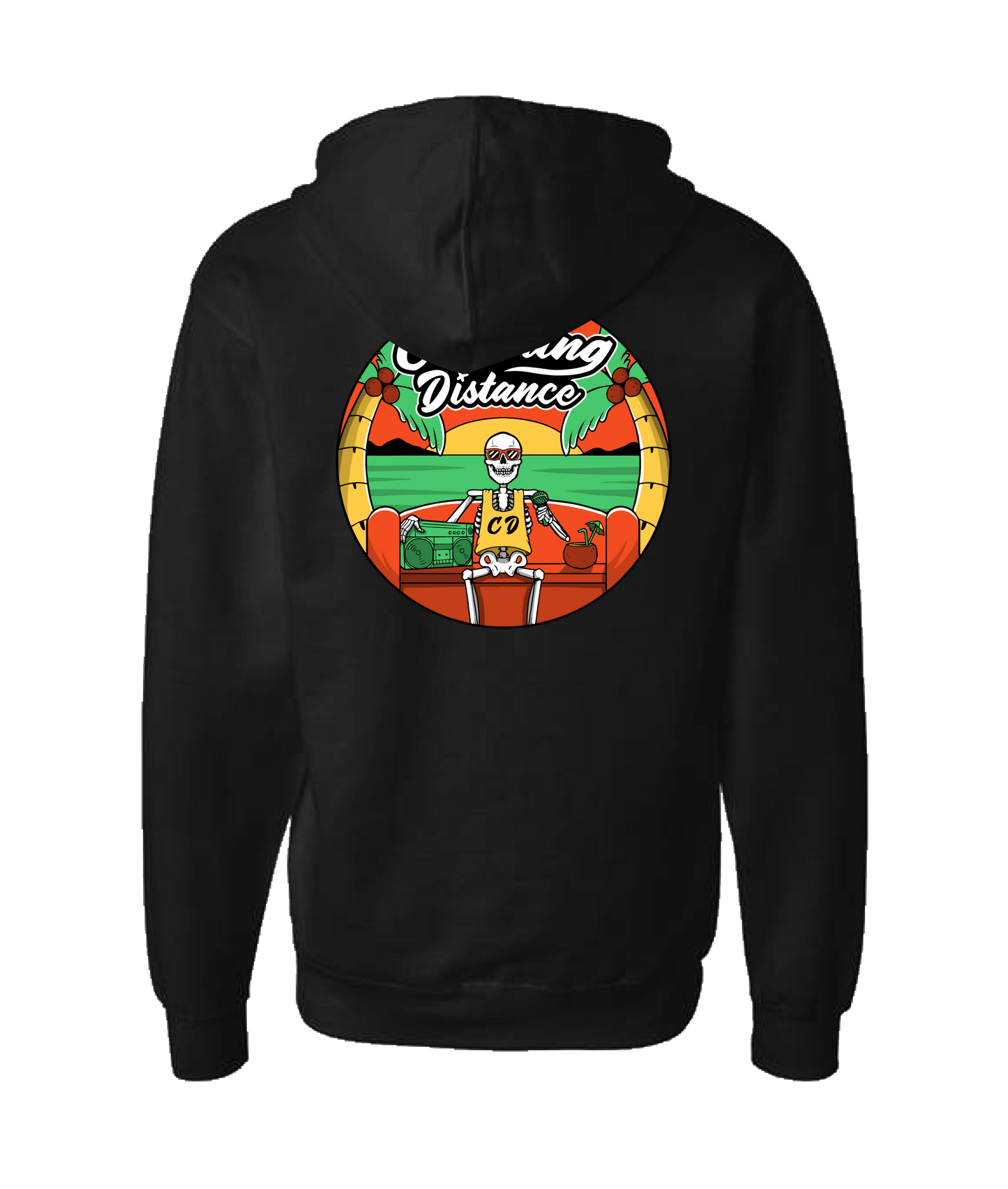 Couching Distance - Chillin - Black Zip Up Hoodie