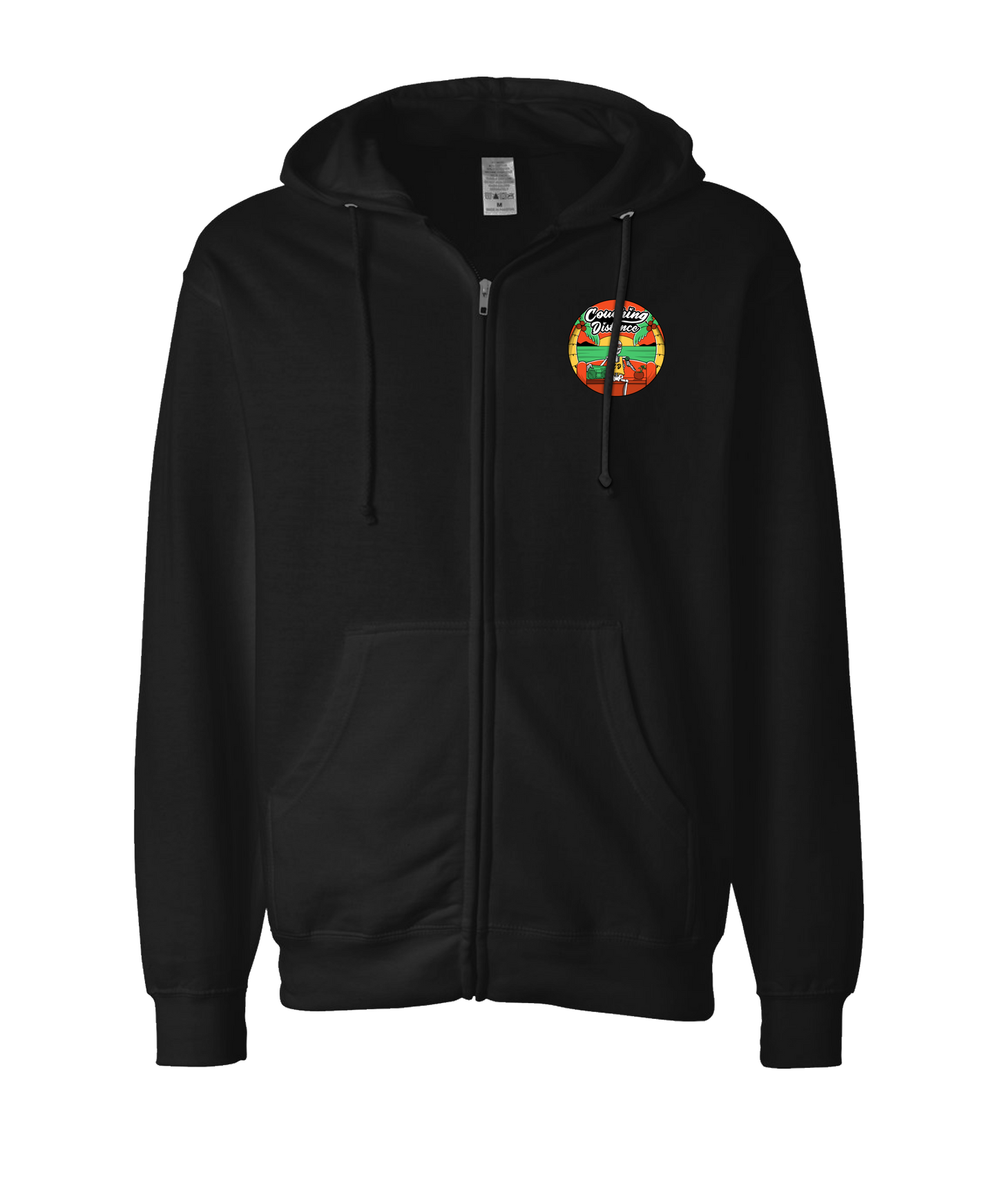 Couching Distance - Chillin - Black Zip Up Hoodie