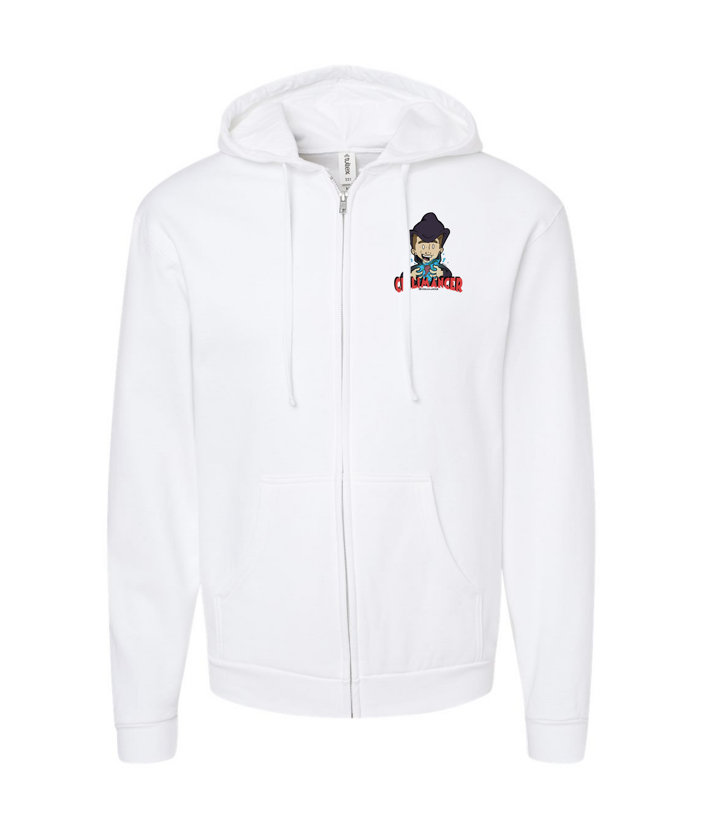 Chilimancer - Chili Eater - White Zip Hoodie