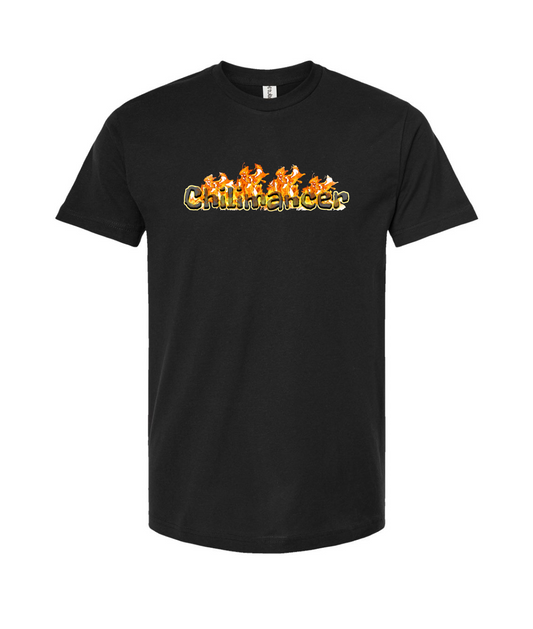 Chilimancer - Logo on Fire - Black T-Shirt
