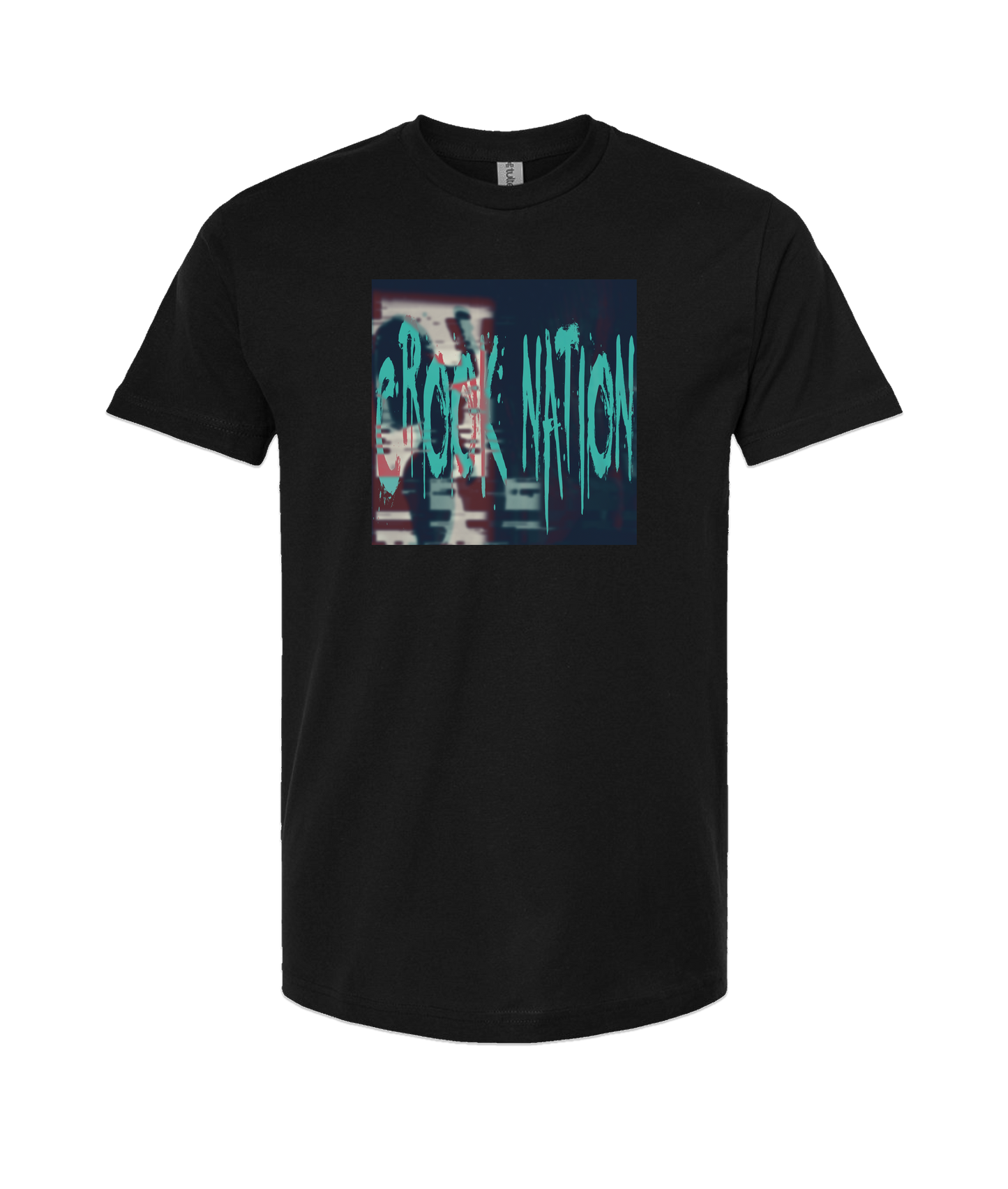Crook Nation - Logo (Teal) - Black T-Shirt