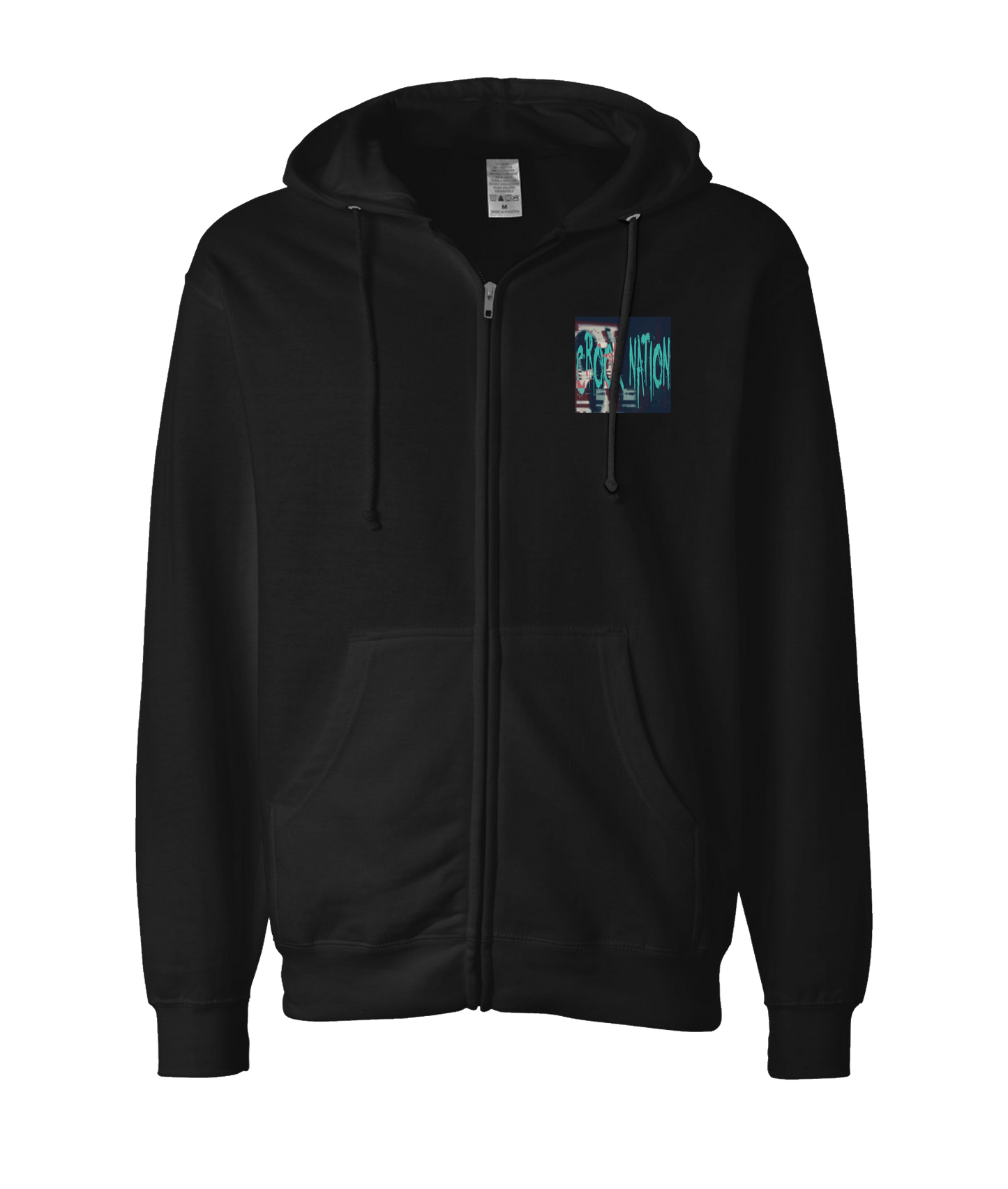 Crook Nation - Logo (Teal) - Black Zip Up Hoodie