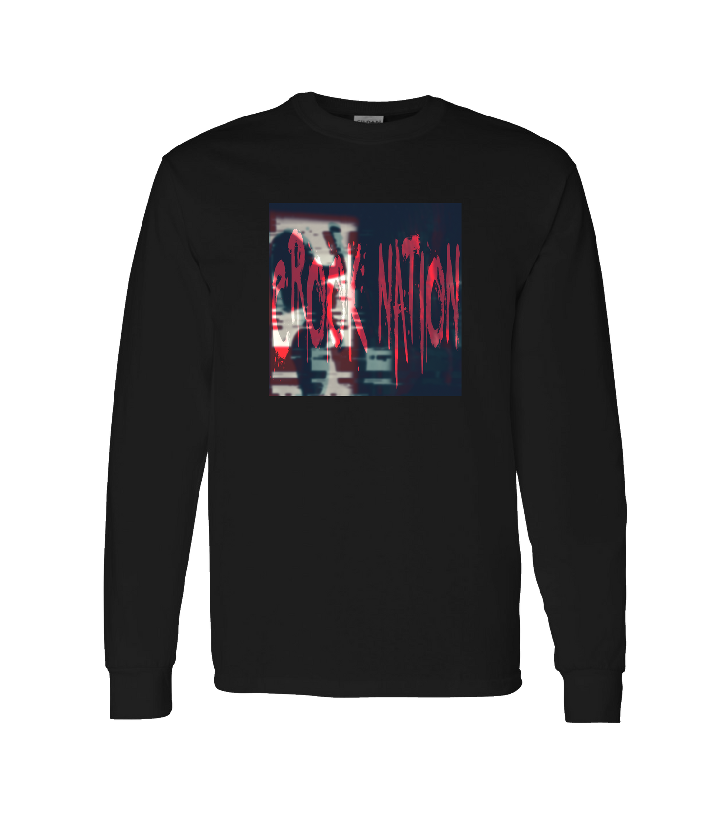 Crook Nation - Logo (Red) - Black Long Sleeve T
