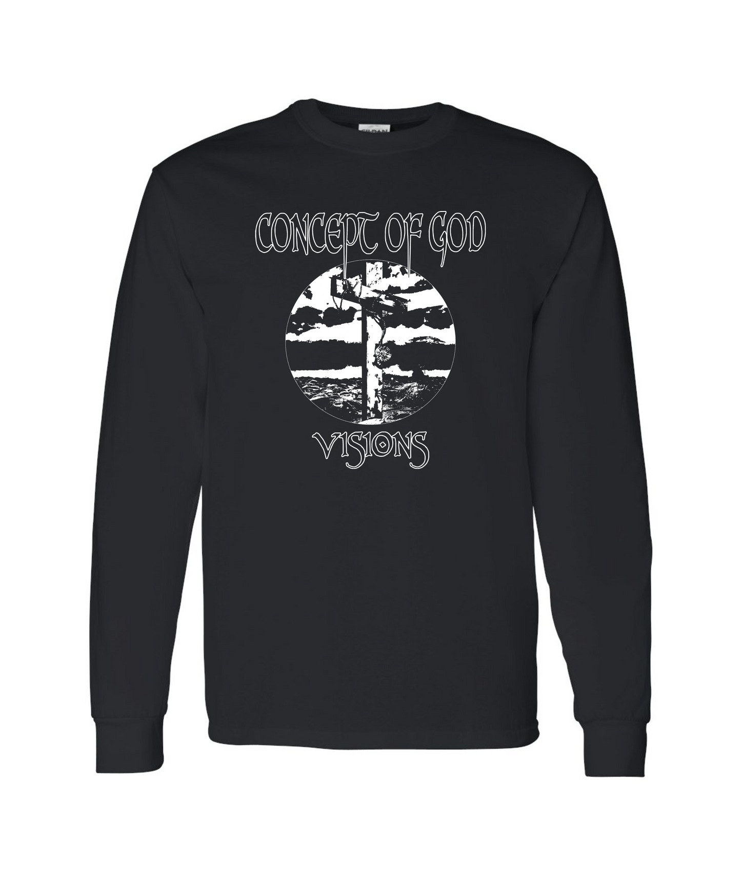 Concept of God - B&W Logo - Black Long Sleeve T