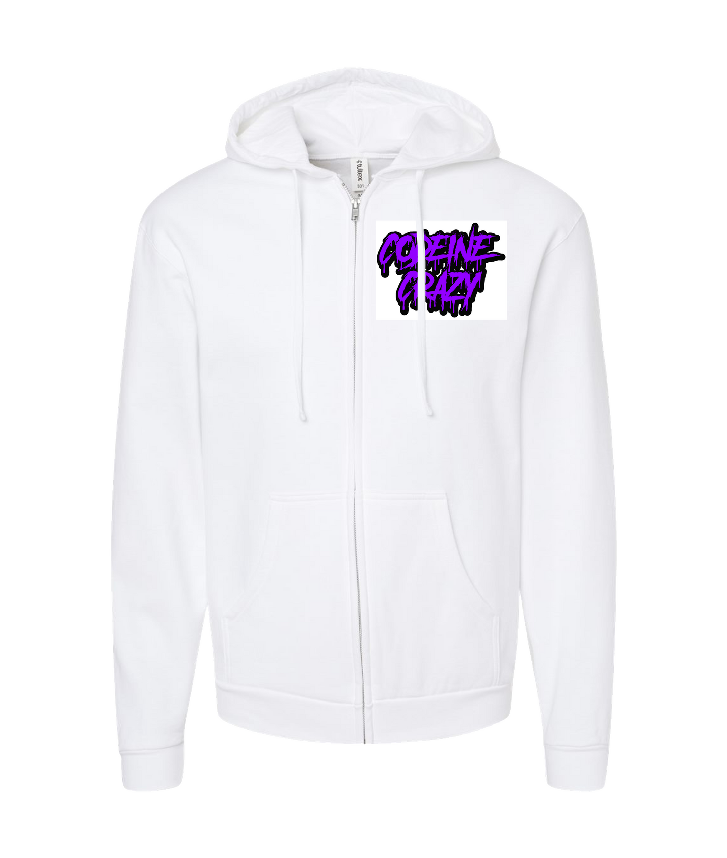 CrazyTrainApparel - CODEINE CRAZY - White Zip Up Hoodie
