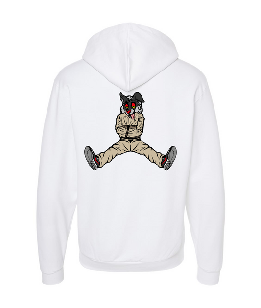 CrazyTrainApparel - STRAITJACKET - White Zip Up Hoodie