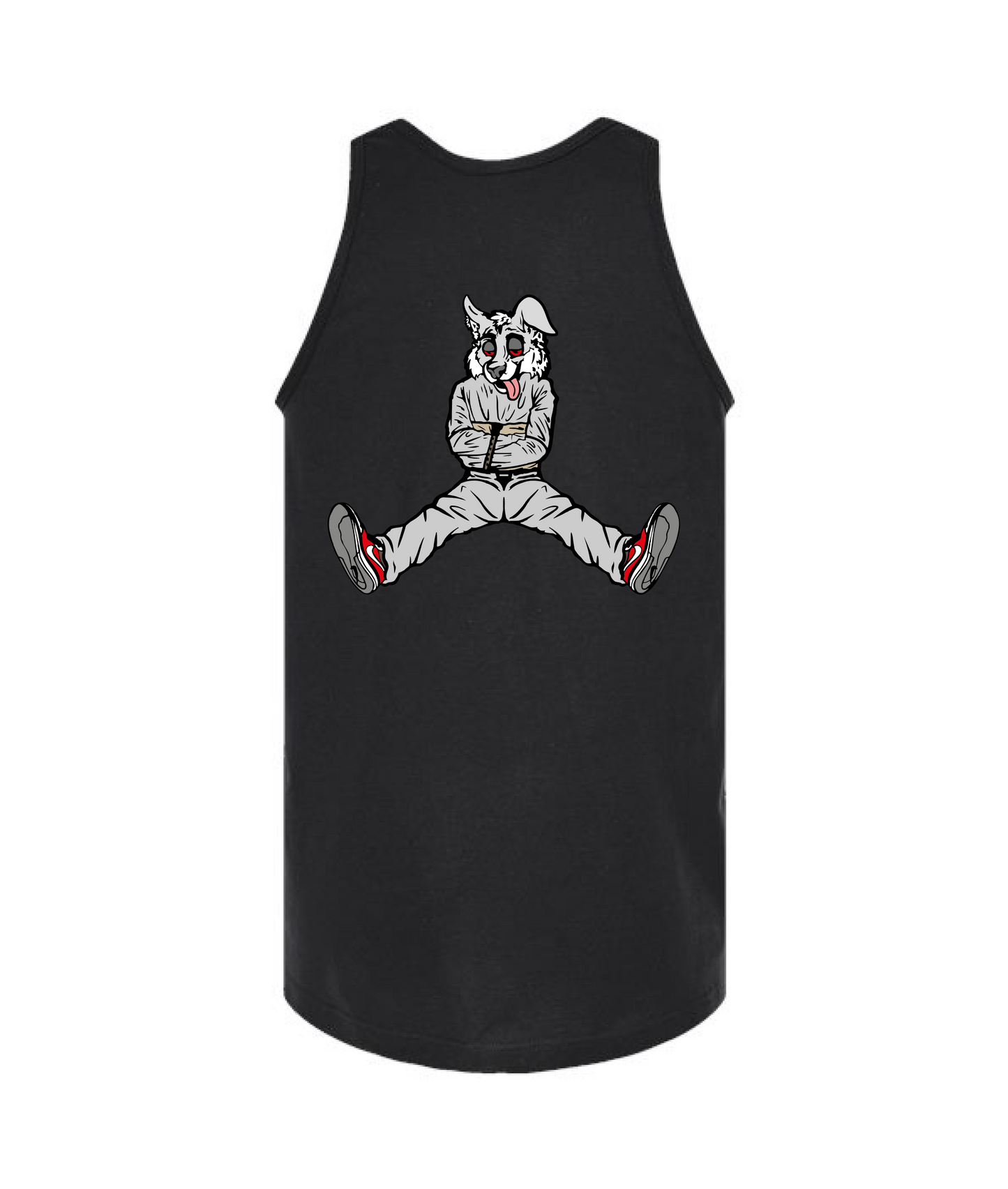 V-CTATOP - STRAITJACKET - WHITE WOLF - Black Tank Top