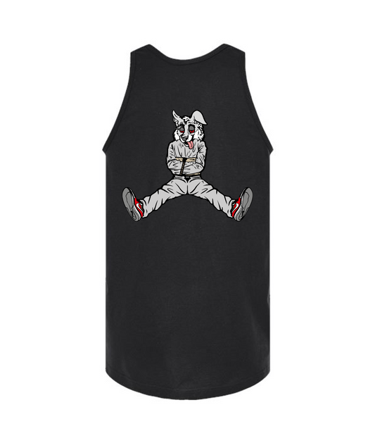 CrazyTrainApparel - STRAITJACKET - WHITE WOLF - Black Tank Top