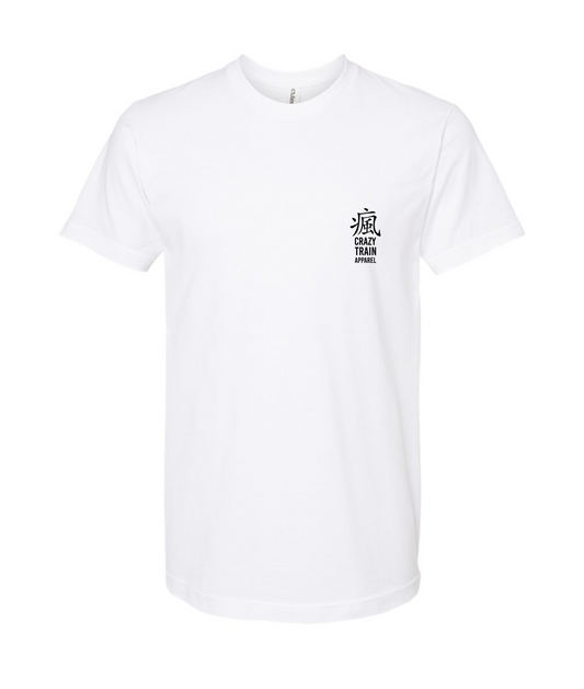 CrazyTrainApparel - STRAITJACKET - WHITE WOLF - White T Shirt