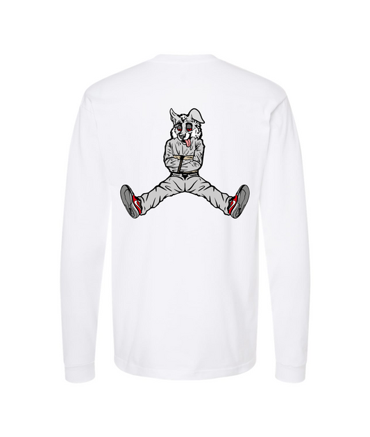 CrazyTrainApparel - STRAITJACKET - WHITE WOLF - White Long Sleeve T