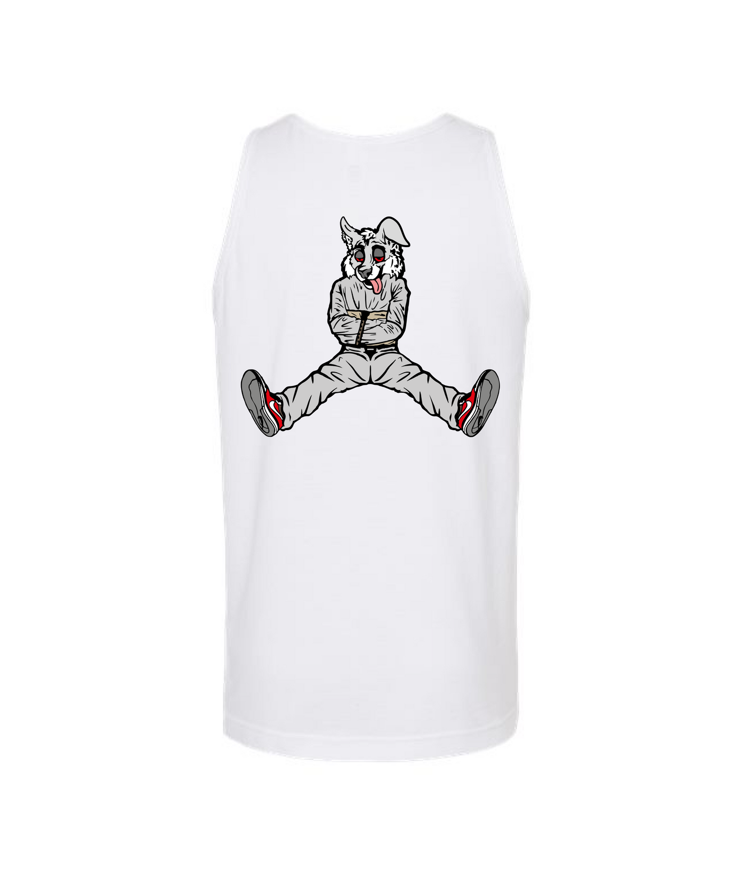 CrazyTrainApparel - STRAITJACKET - WHITE WOLF - White Tank Top