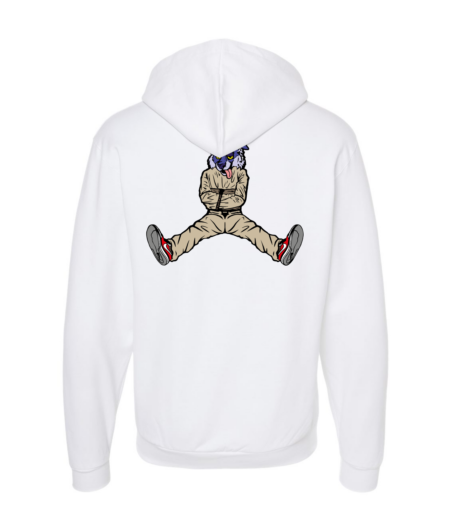CrazyTrainApparel - STRAITJACKET --PURPLE WOLF - White Zip Up Hoodie