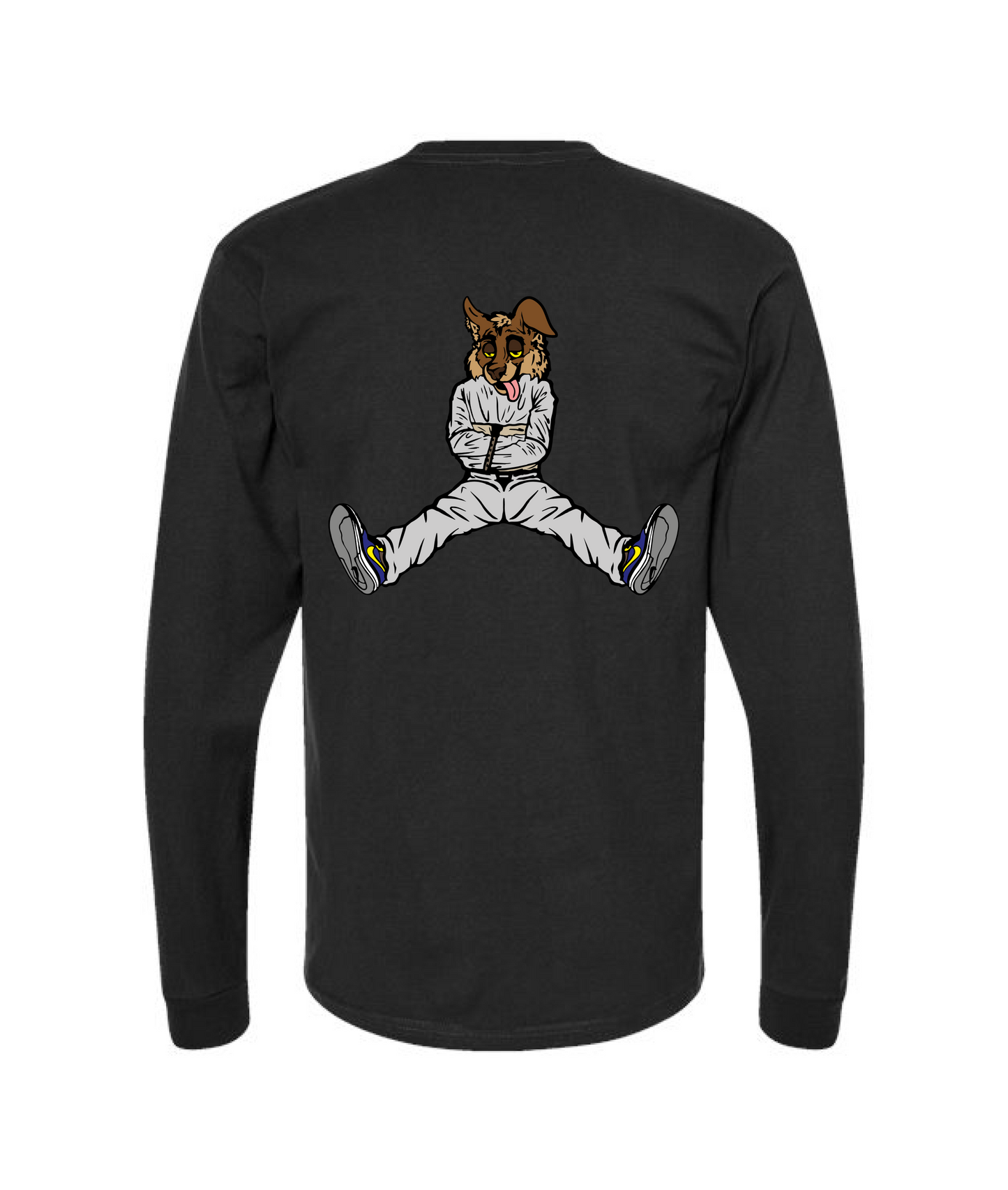 CrazyTrainApparel - STRAITJACKET - BROWN WOLF - Black Long Sleeve T