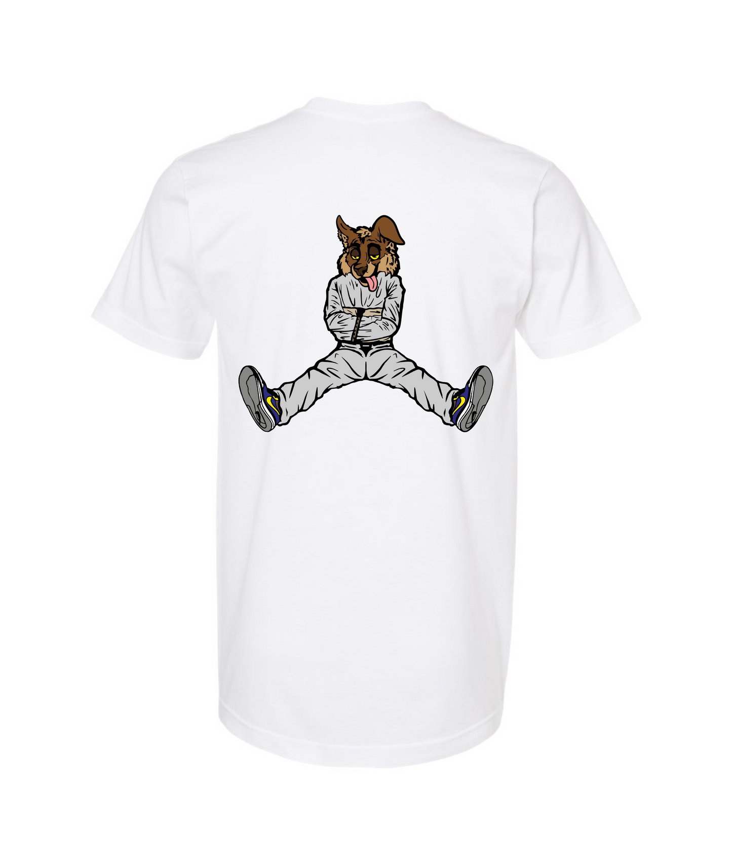 CrazyTrainApparel - STRAITJACKET - BROWN WOLF - White T-Shirt