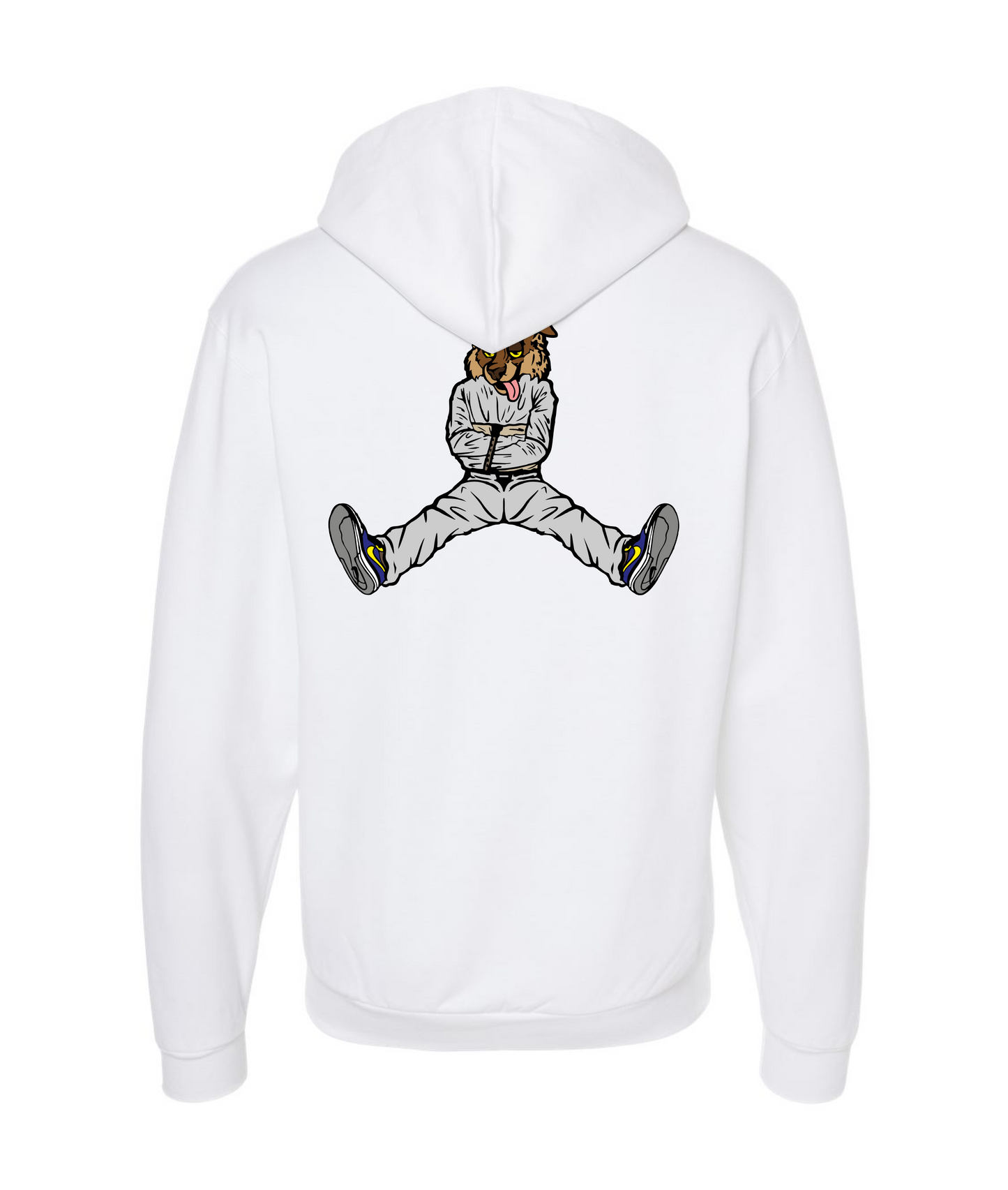 CrazyTrainApparel - STRAITJACKET - BROWN WOLF - White Zip Up Hoodie