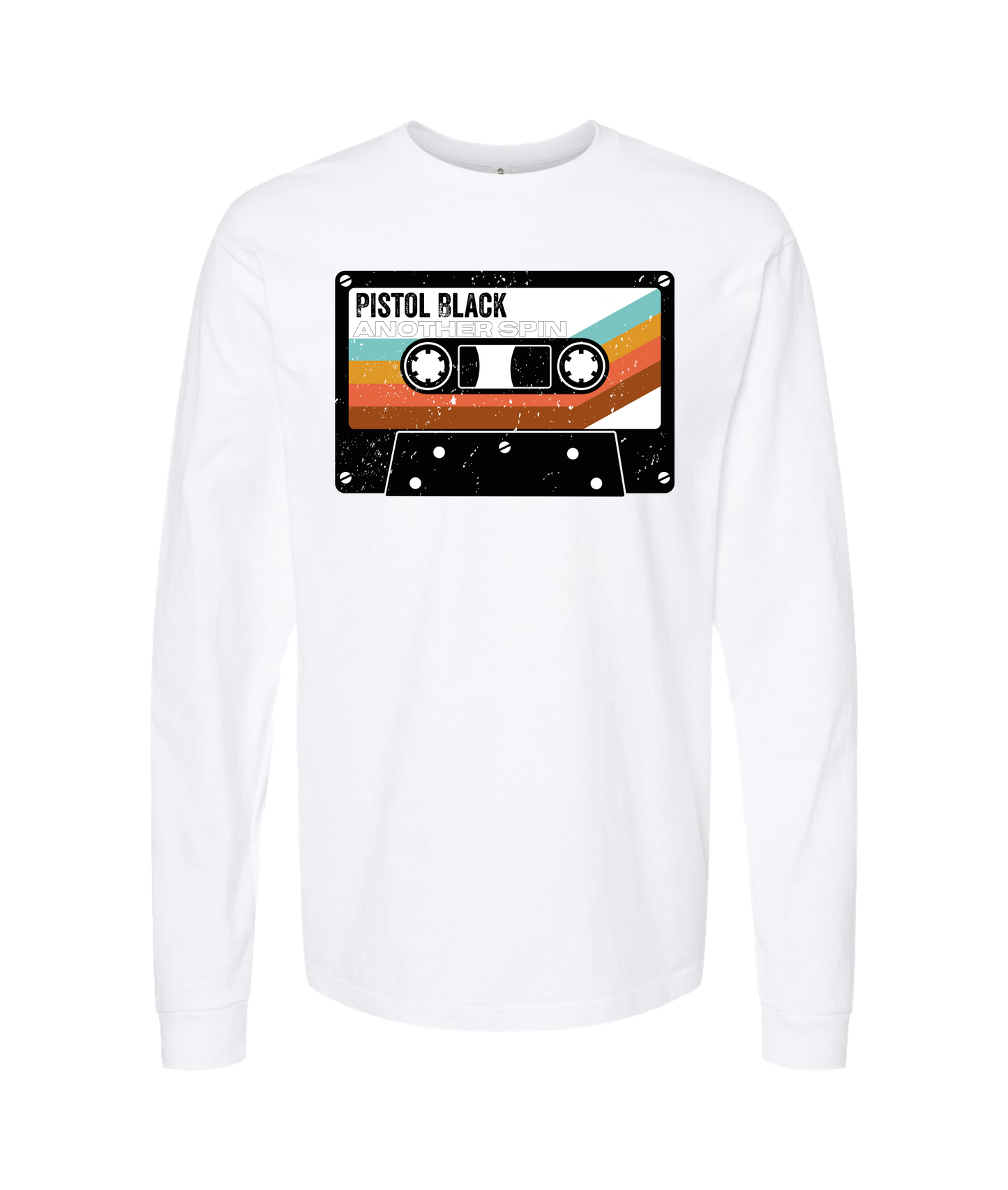 Pistol Black - Another Spin - White Long Sleeve T