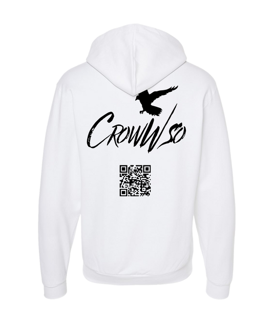 CrowWsoFly - Crow - White Zip Up Hoodie