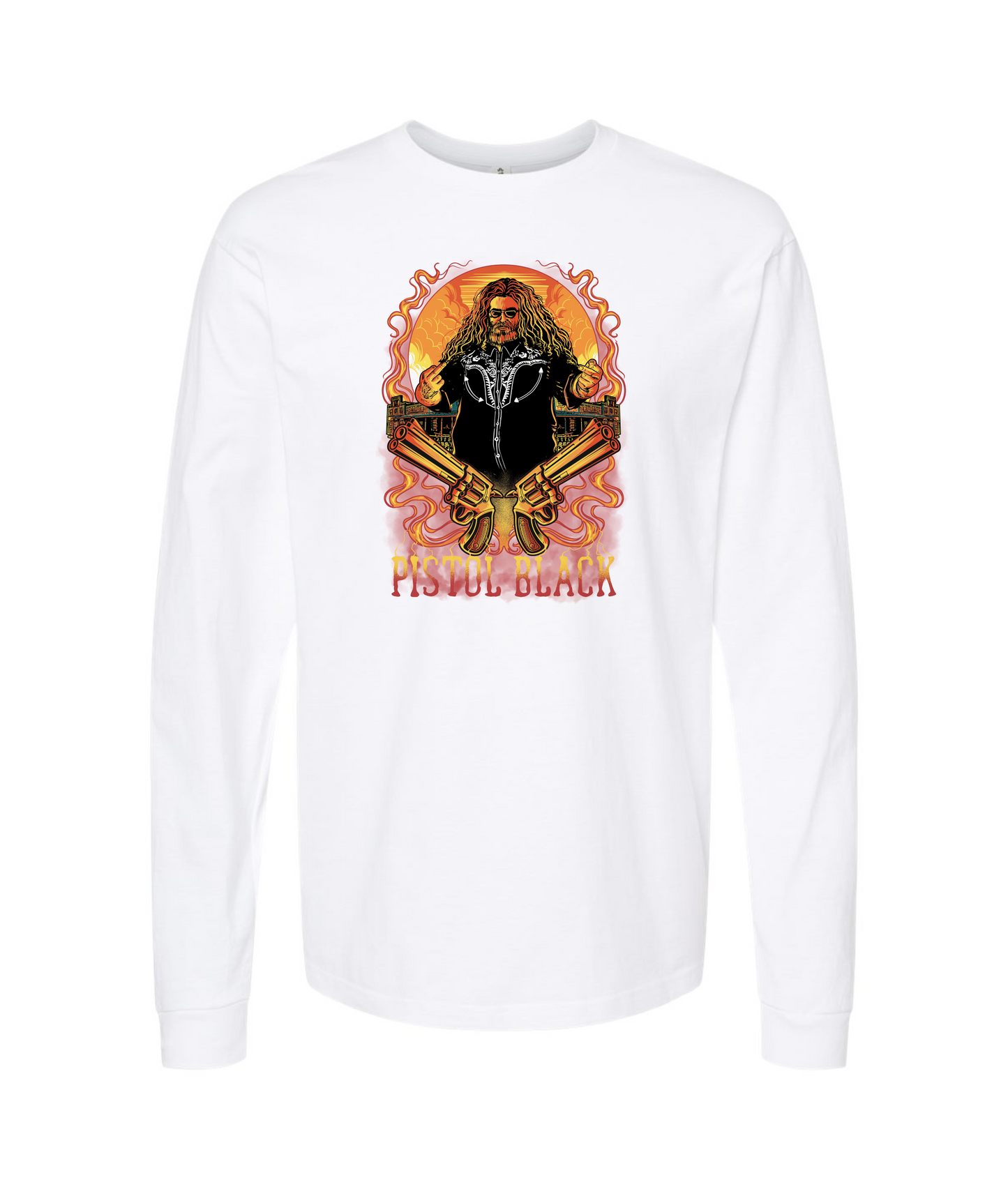 Pistol Black - White Long Sleeve T