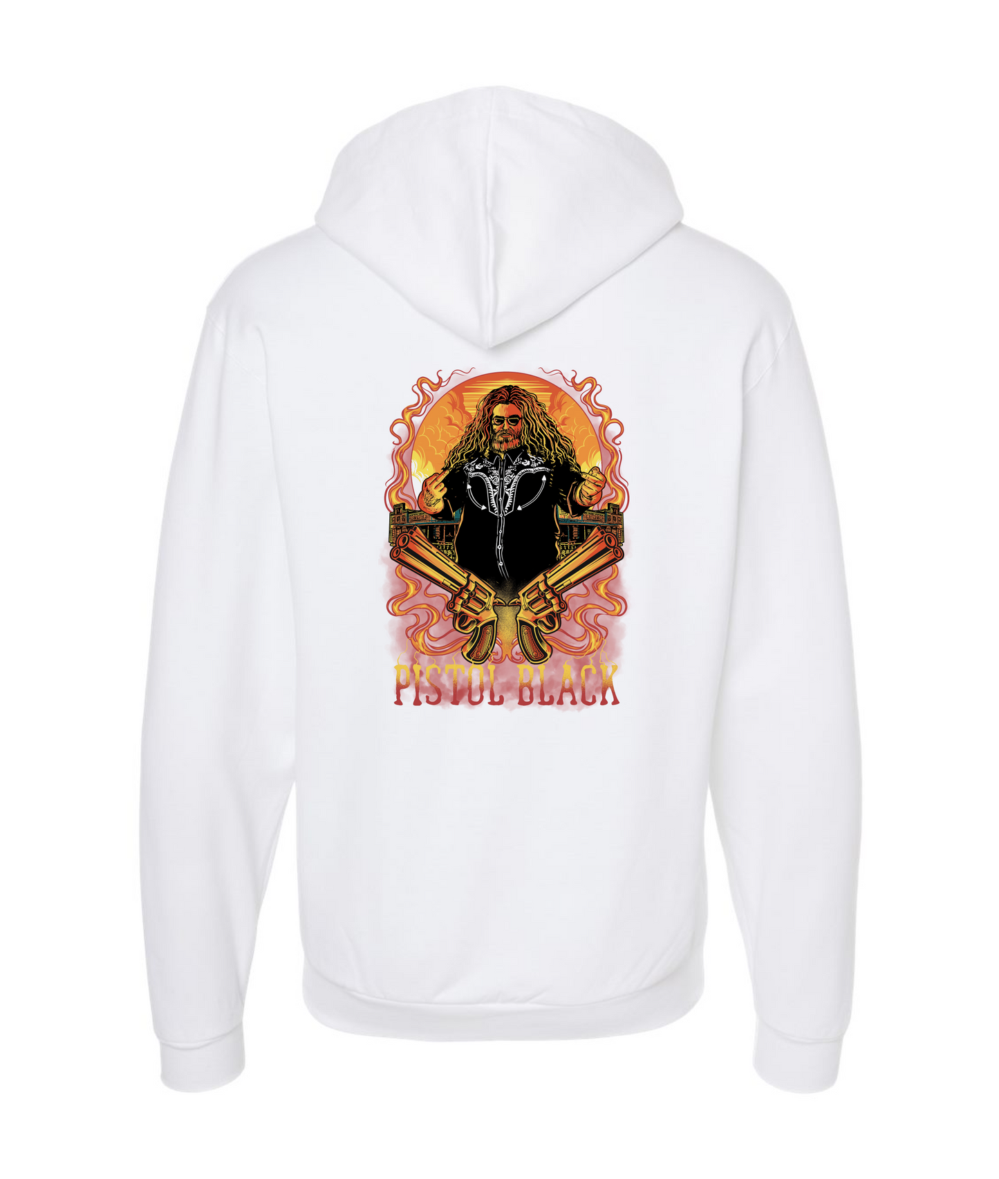 Pistol Black - White Zip Hoodie