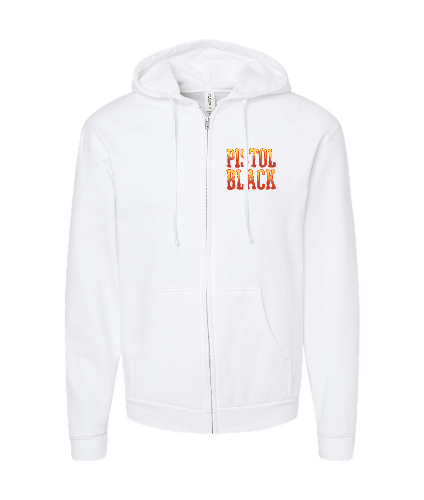 Pistol Black - White Zip Hoodie