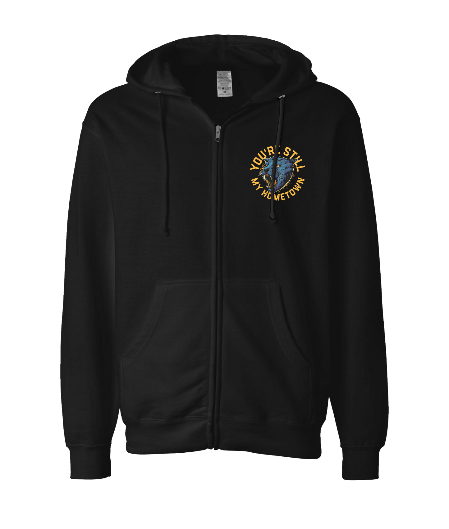 Pistol Black - My Hometown - Black Zip Up Hoodie