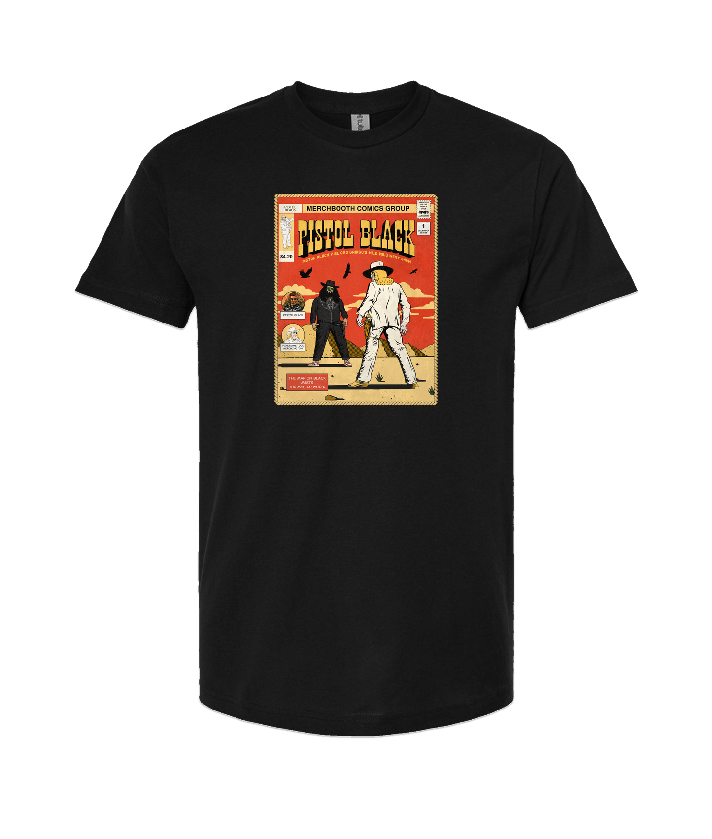 Pistol Black - Merchbooth Comics Group - Black T-Shirt