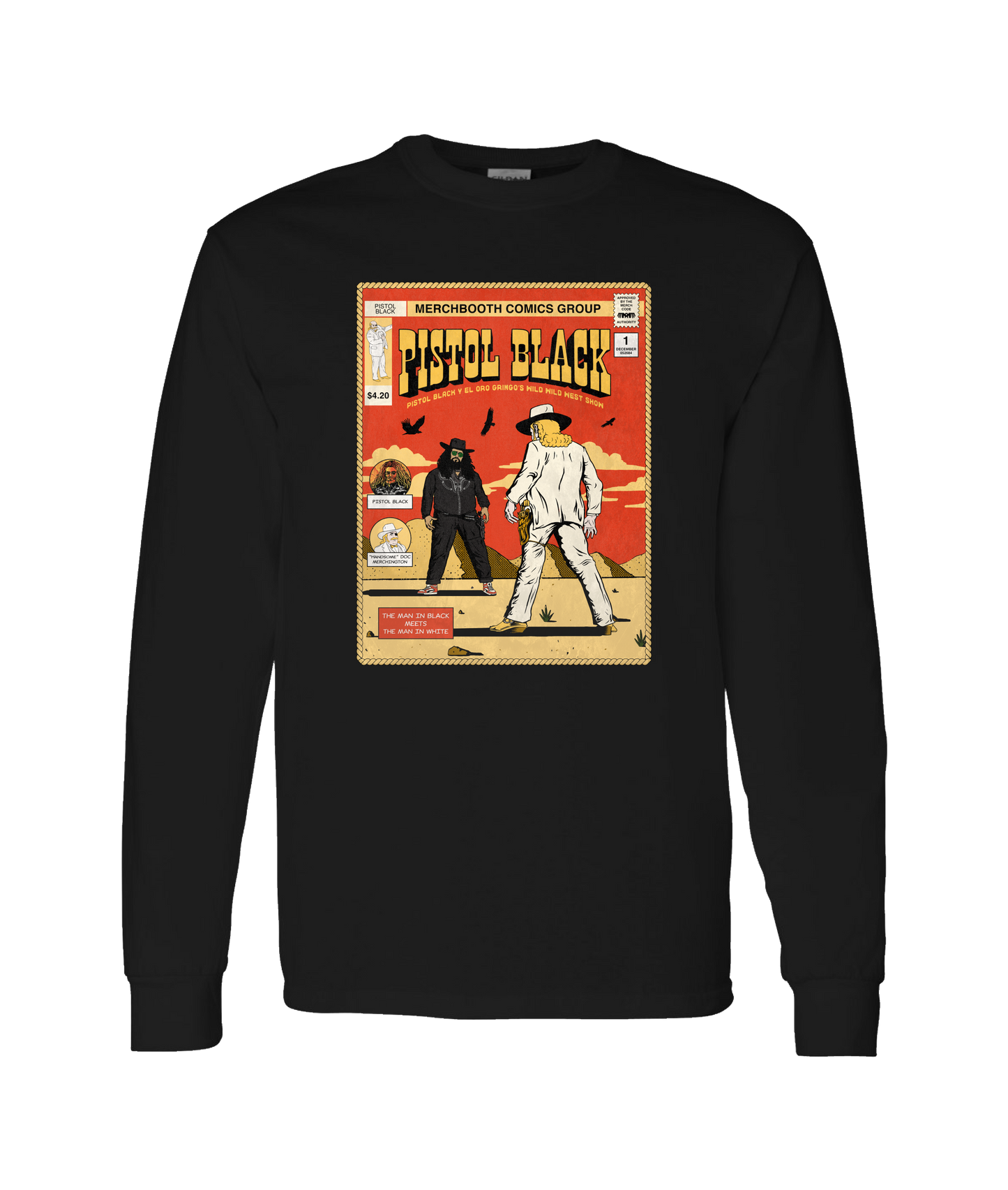 Pistol Black - Merchbooth Comics Group - Black Long Sleeve T