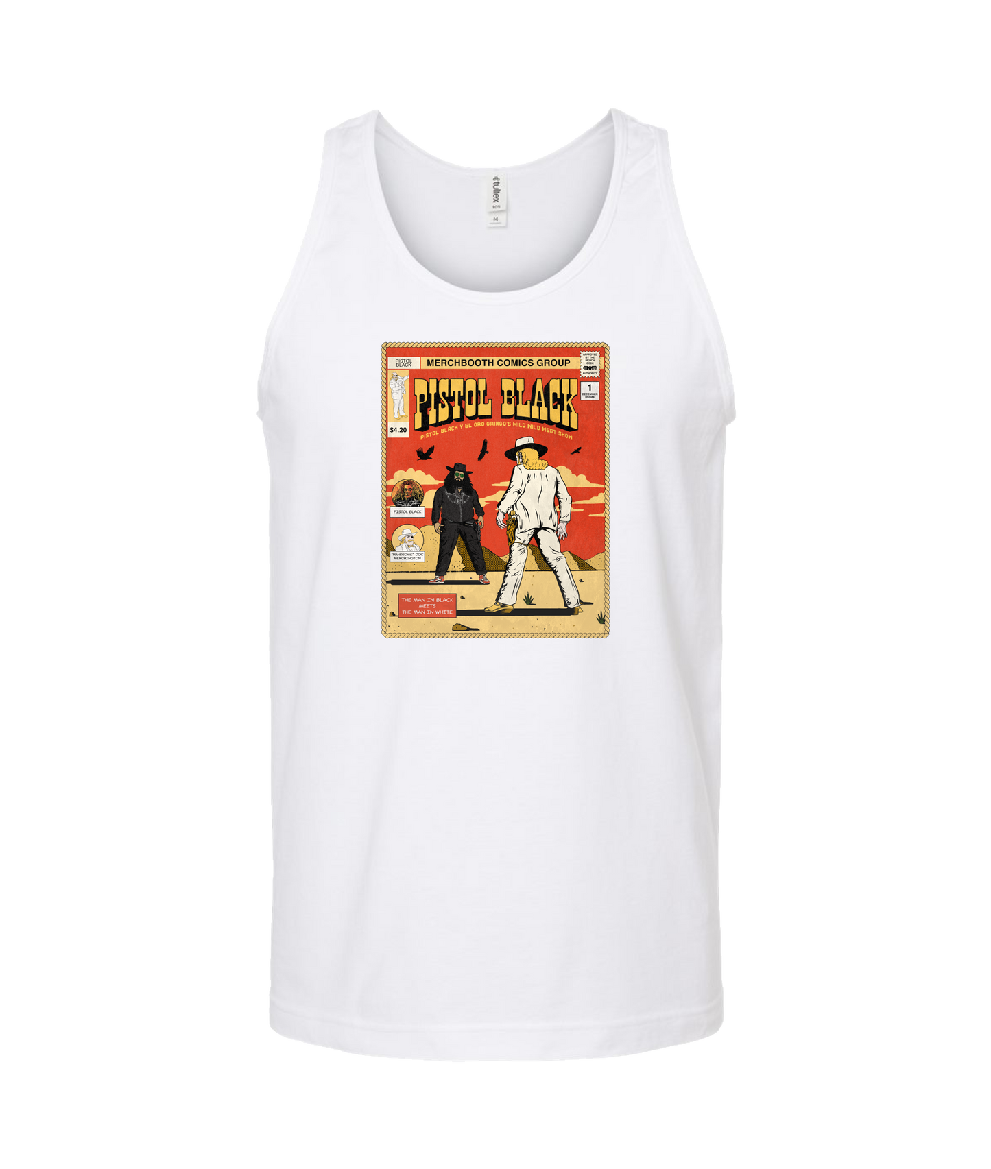 Pistol Black - Merchbooth Comics Group - White Tank Top